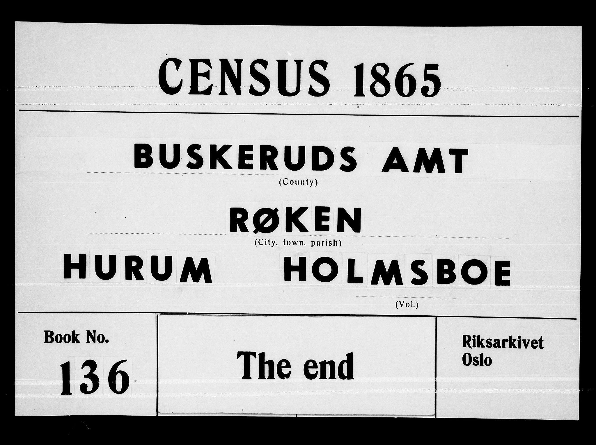 RA, 1865 census for Hurum, 1865, p. 123