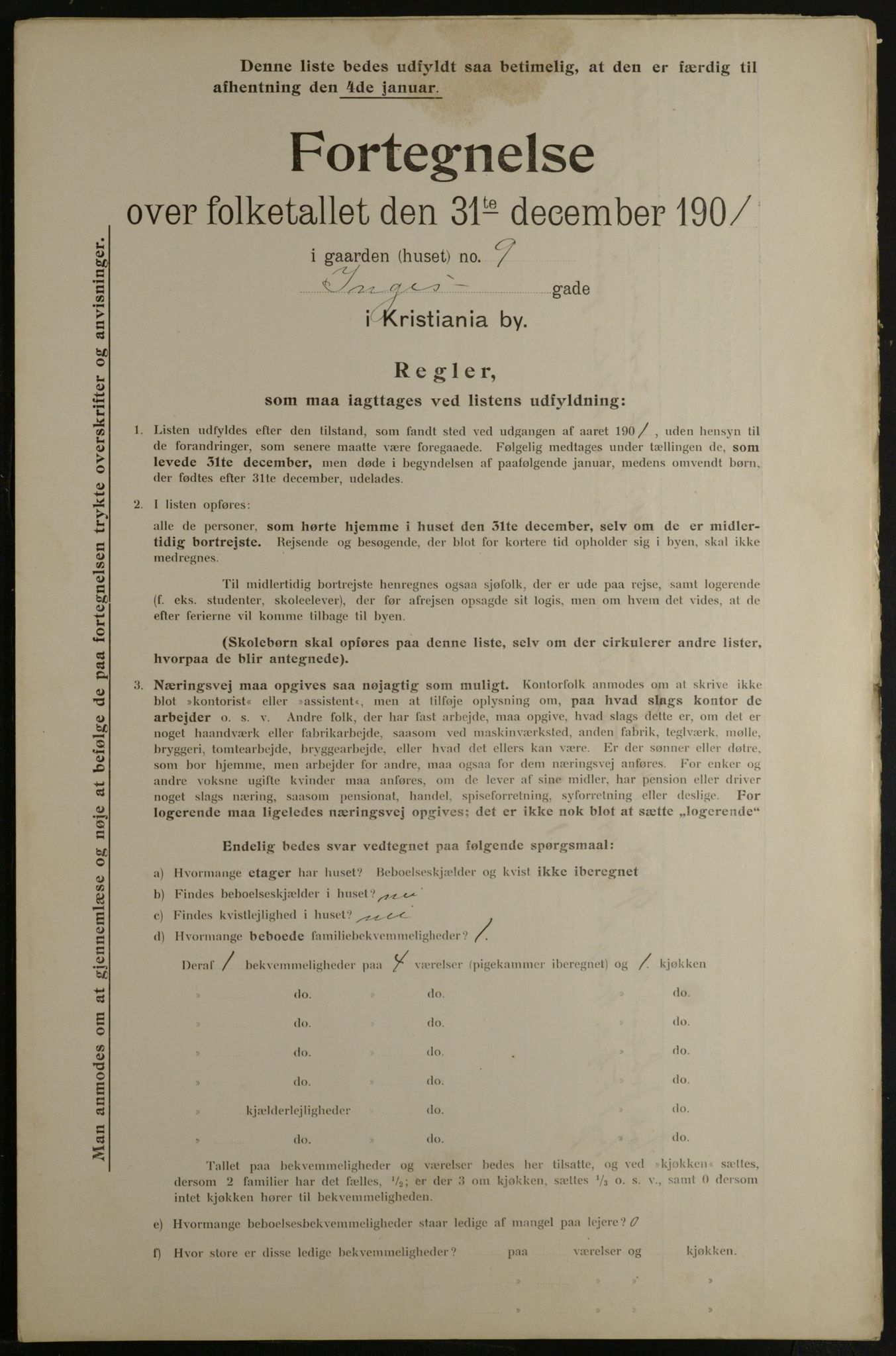 OBA, Municipal Census 1901 for Kristiania, 1901, p. 6911