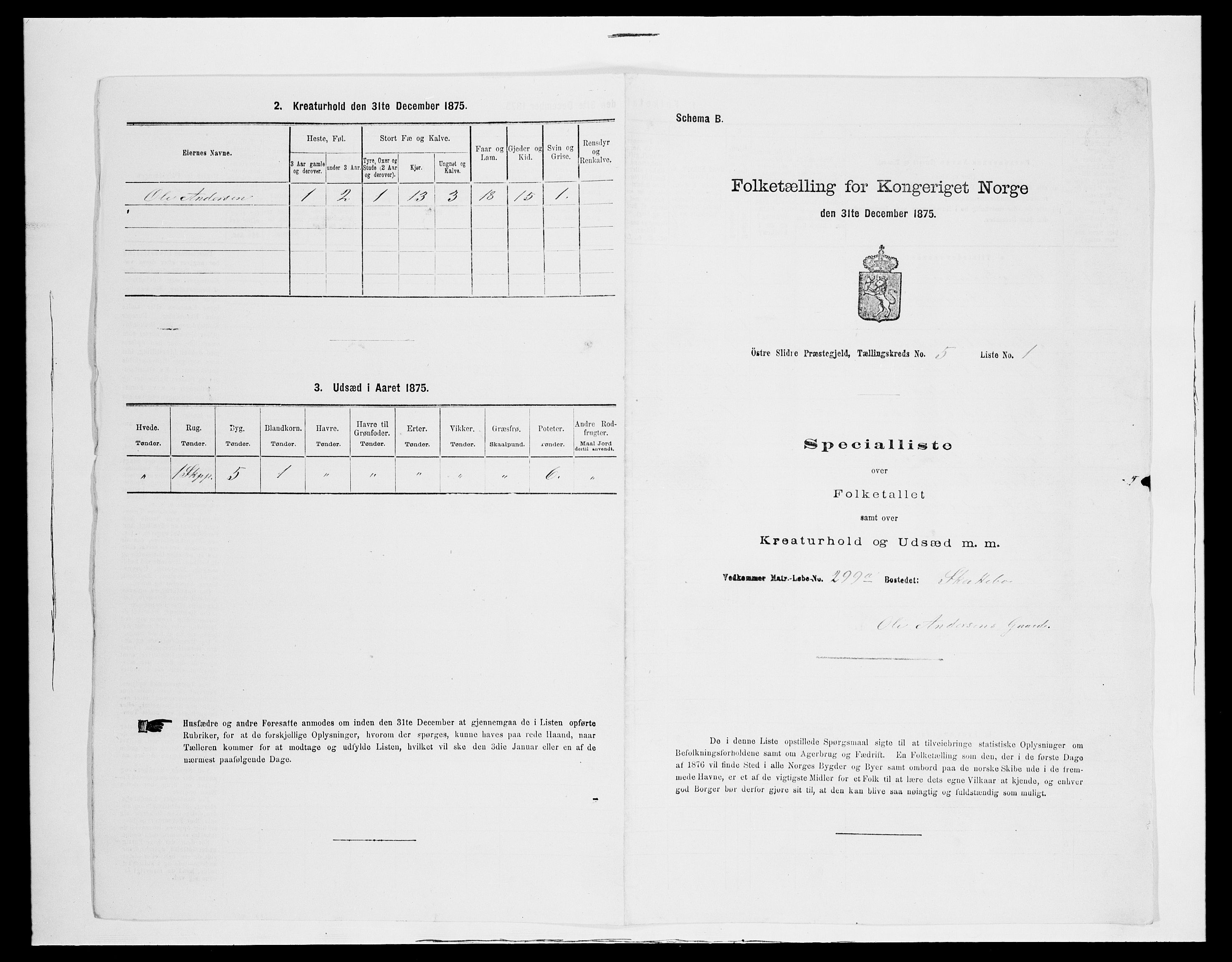 SAH, 1875 census for 0544P Øystre Slidre, 1875, p. 549