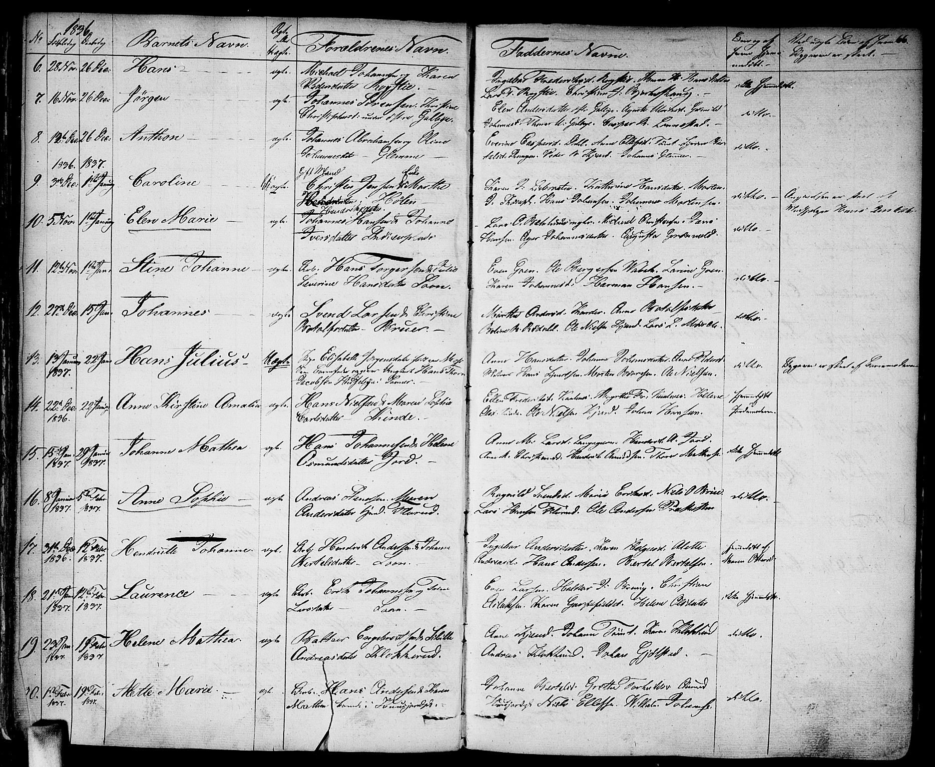 Vestby prestekontor Kirkebøker, AV/SAO-A-10893/F/Fa/L0006: Parish register (official) no. I 6, 1827-1849, p. 66