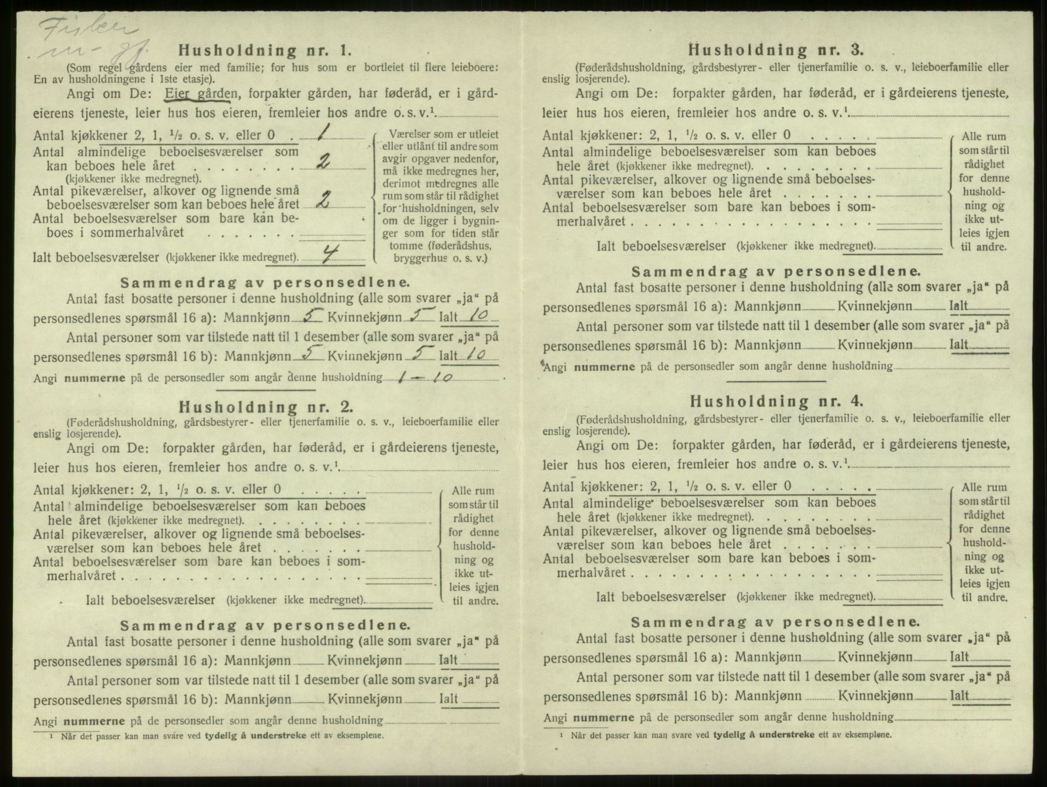 SAB, 1920 census for Bremanger, 1920, p. 318