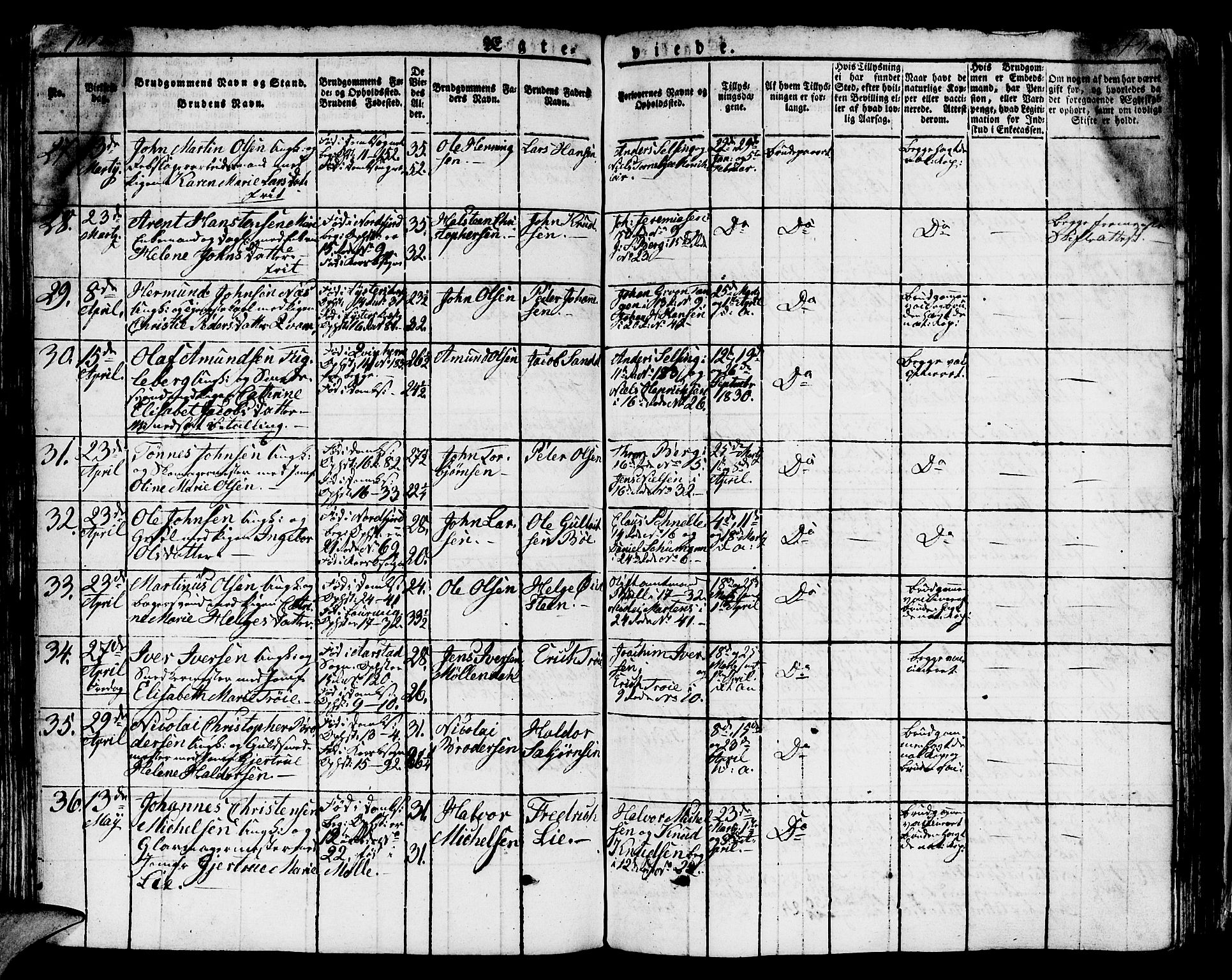 Domkirken sokneprestembete, AV/SAB-A-74801/H/Hab/L0002: Parish register (copy) no. A 2, 1821-1839, p. 444