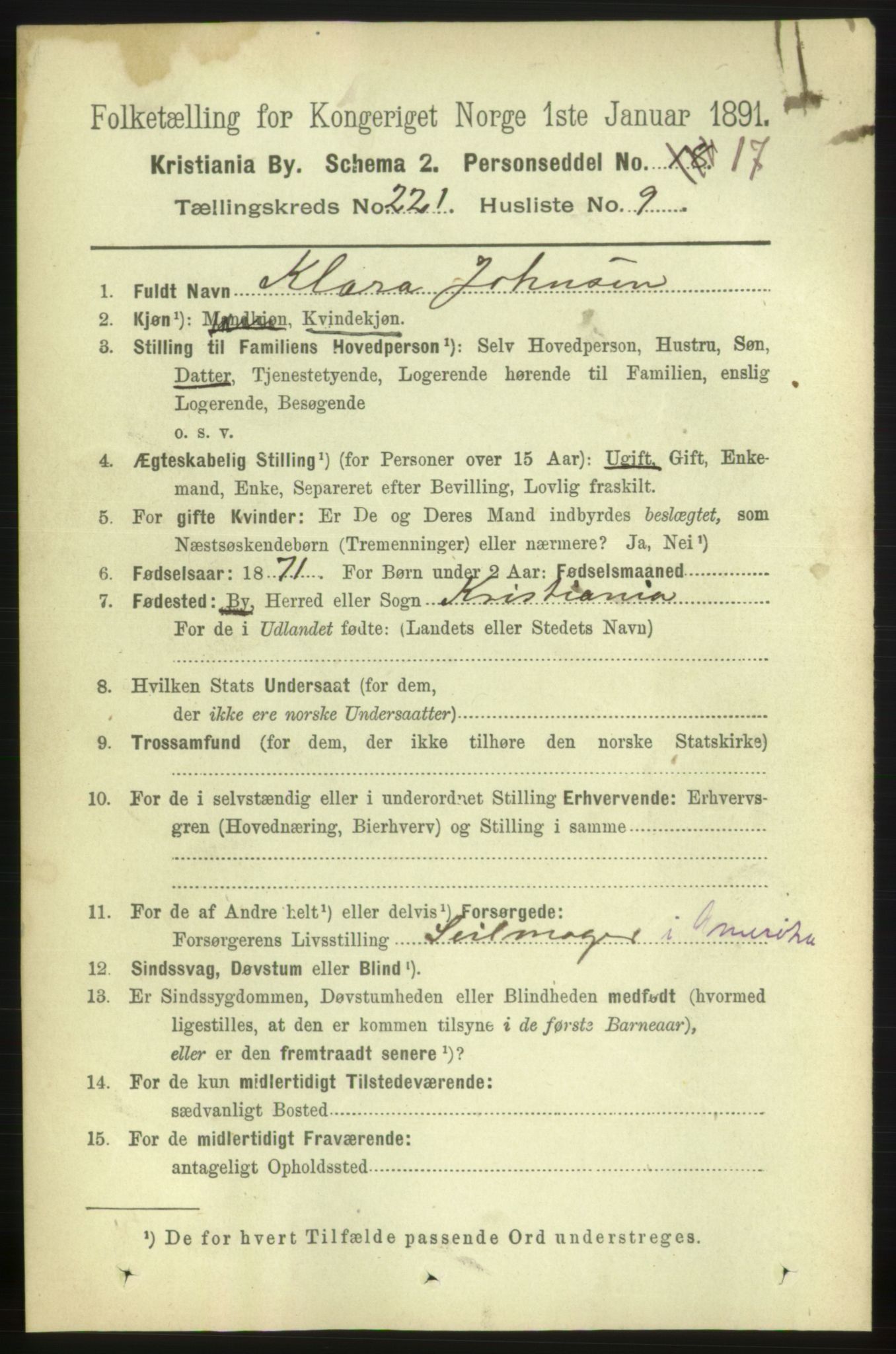 RA, 1891 census for 0301 Kristiania, 1891, p. 132409