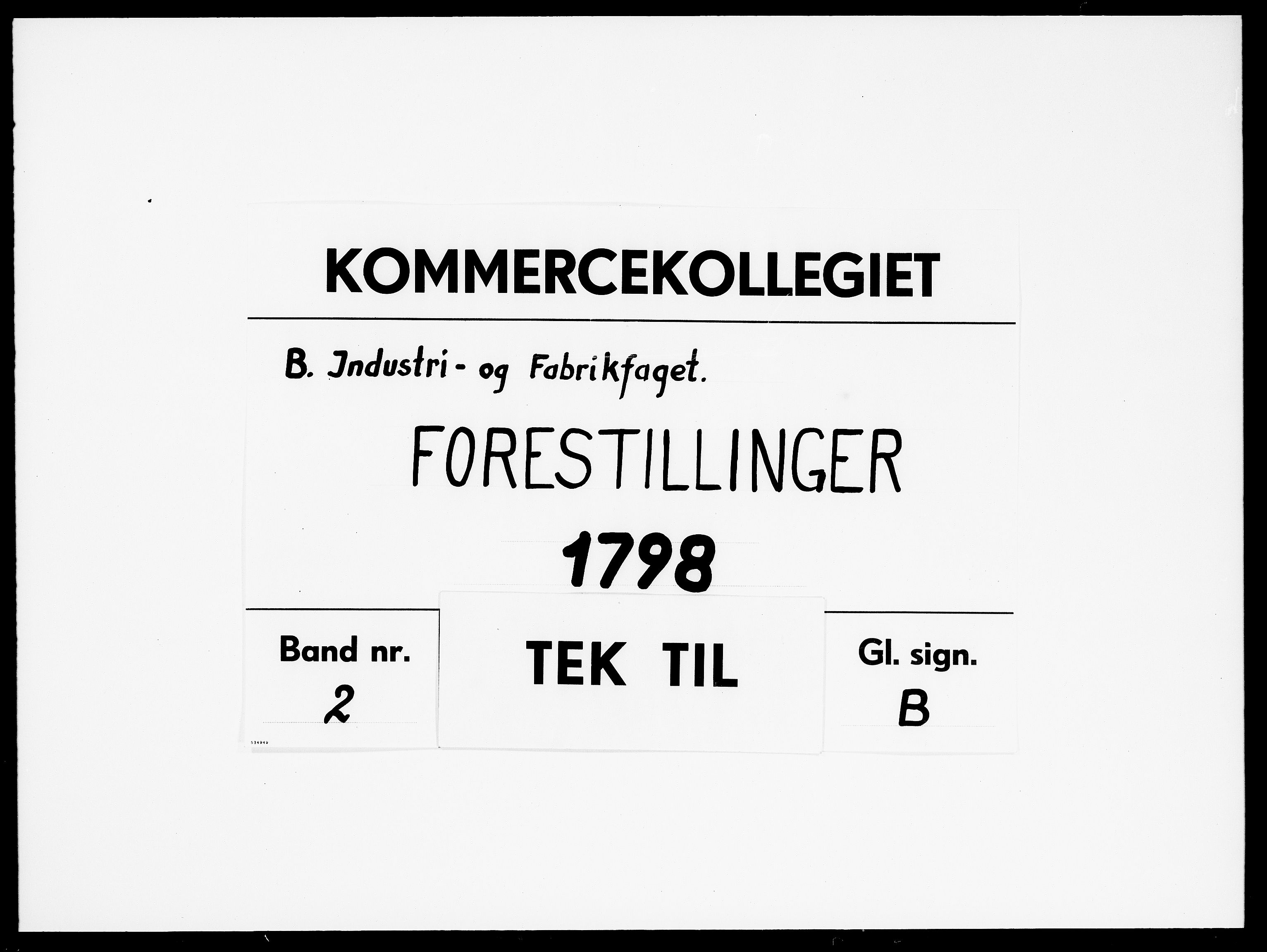 Kommercekollegiet, Industri- og Fabriksfaget, DRA/A-0004/-/1338: Forestillinger, 1798