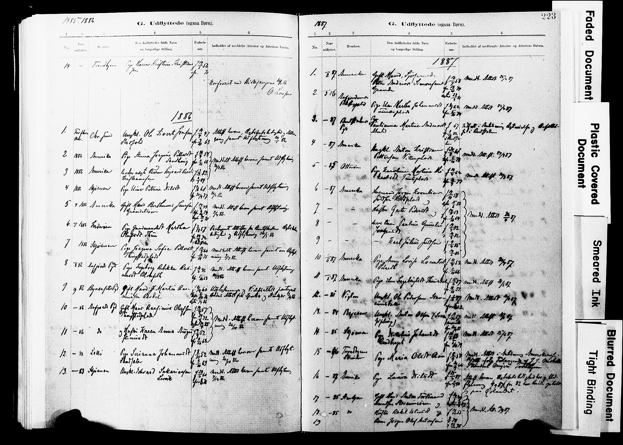 Ministerialprotokoller, klokkerbøker og fødselsregistre - Nord-Trøndelag, SAT/A-1458/744/L0420: Parish register (official) no. 744A04, 1882-1904, p. 223