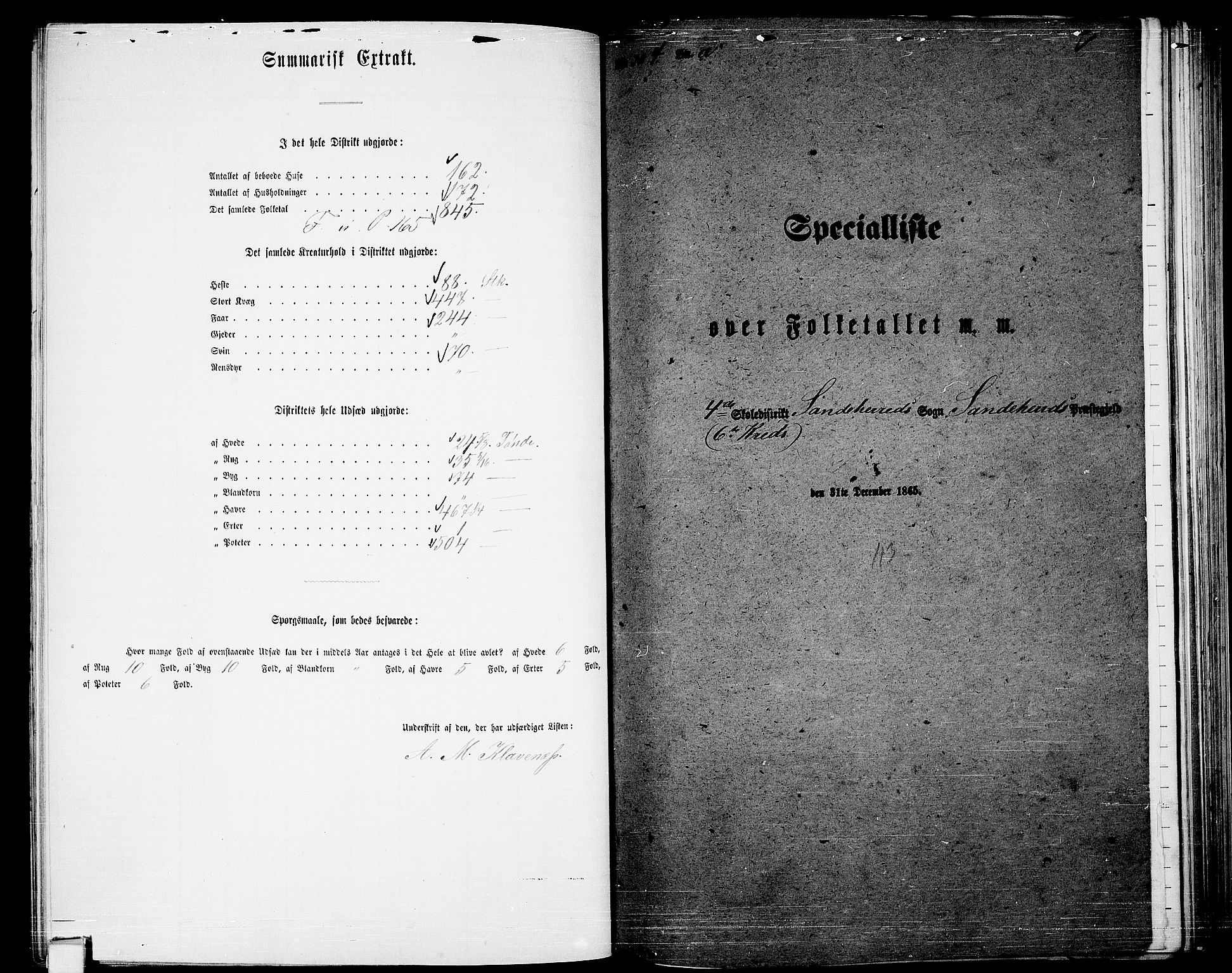 RA, 1865 census for Sandeherred/Sandeherred, 1865, p. 106