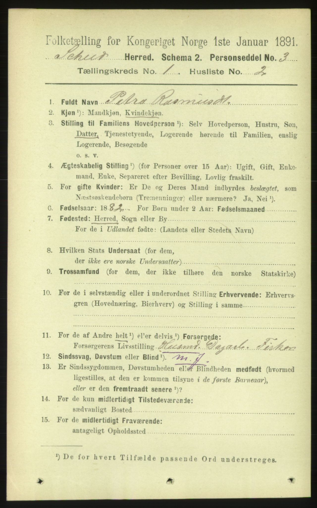 RA, 1891 census for 1732 Skei, 1891, p. 169