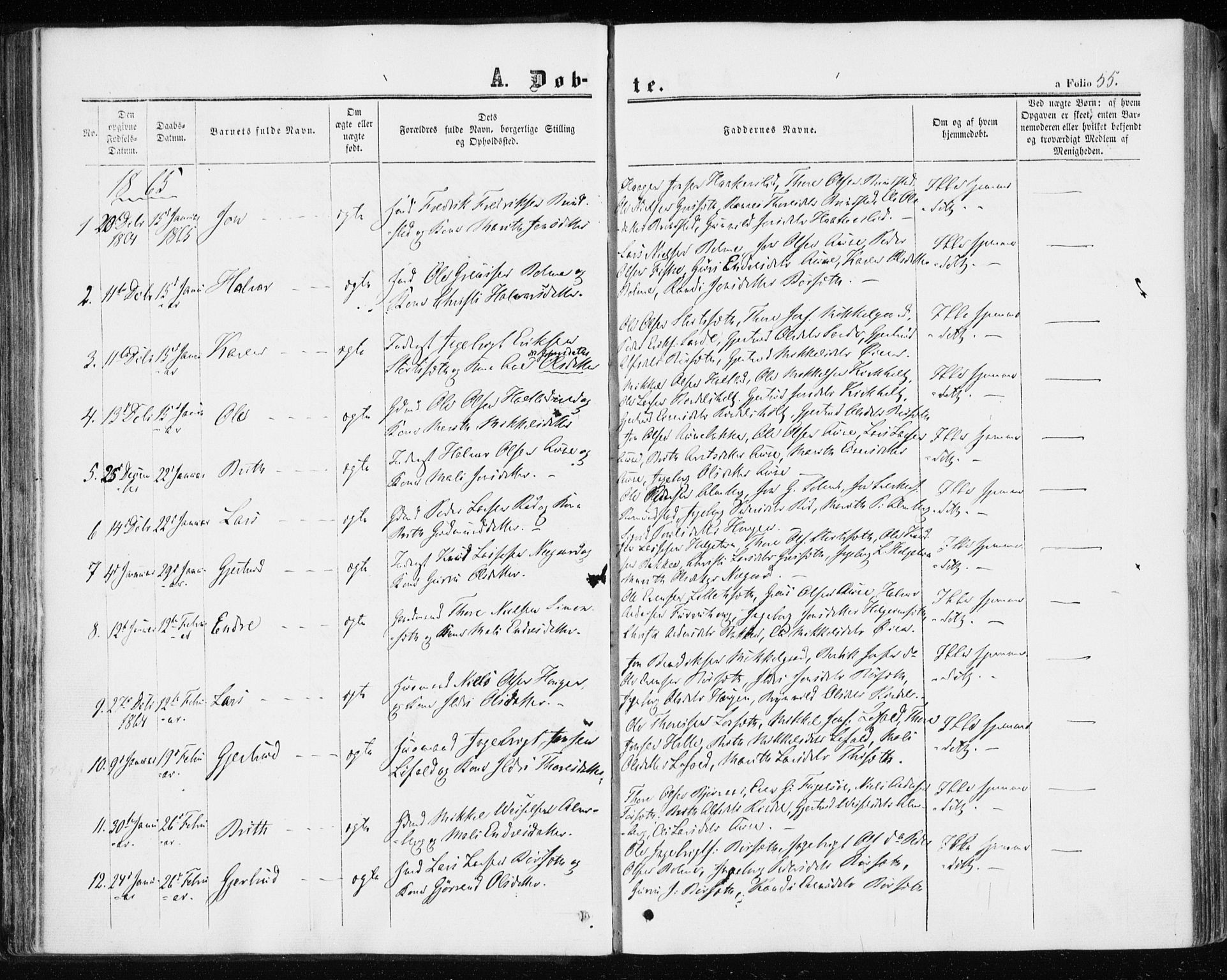 Ministerialprotokoller, klokkerbøker og fødselsregistre - Møre og Romsdal, AV/SAT-A-1454/598/L1067: Parish register (official) no. 598A01, 1858-1871, p. 55