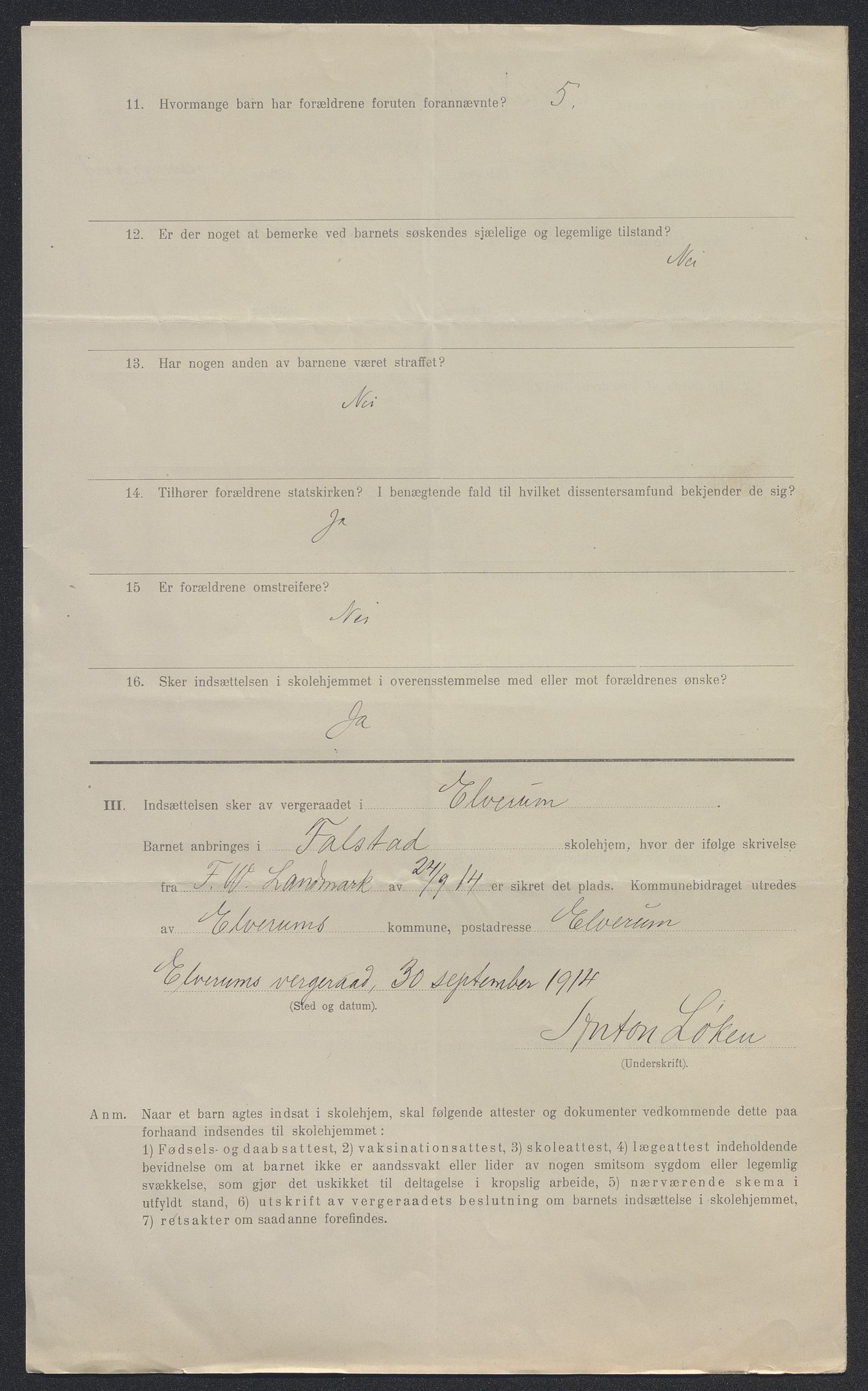 Falstad skolehjem, RA/S-1676/E/Eb/L0013: Elevmapper løpenr.. 286-307, 1914-1922, p. 375