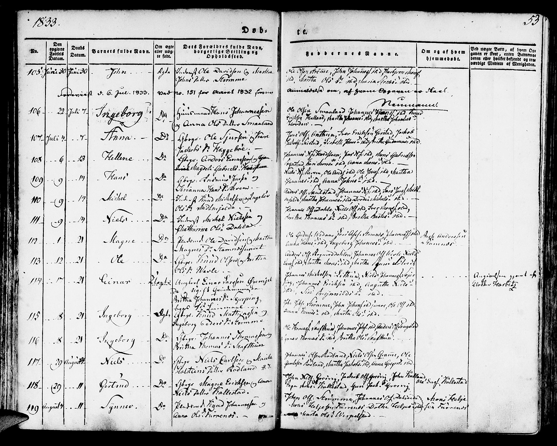 Haus sokneprestembete, SAB/A-75601/H/Haa: Parish register (official) no. A 14, 1827-1838, p. 53