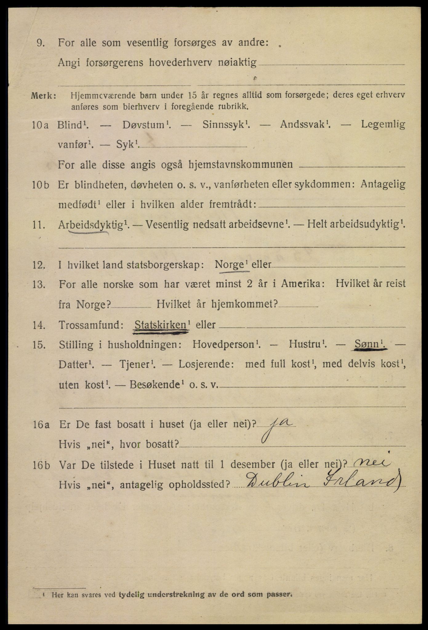 SAKO, 1920 census for Kragerø, 1920, p. 5456