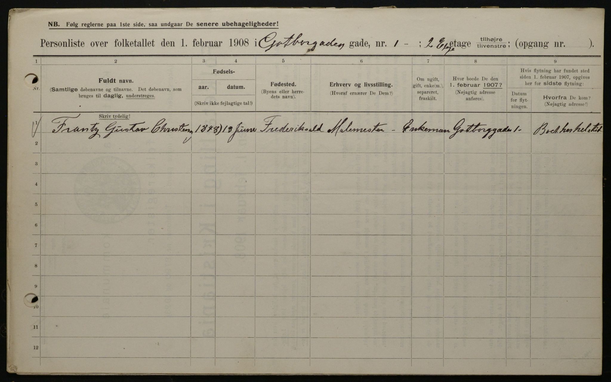 OBA, Municipal Census 1908 for Kristiania, 1908, p. 29536