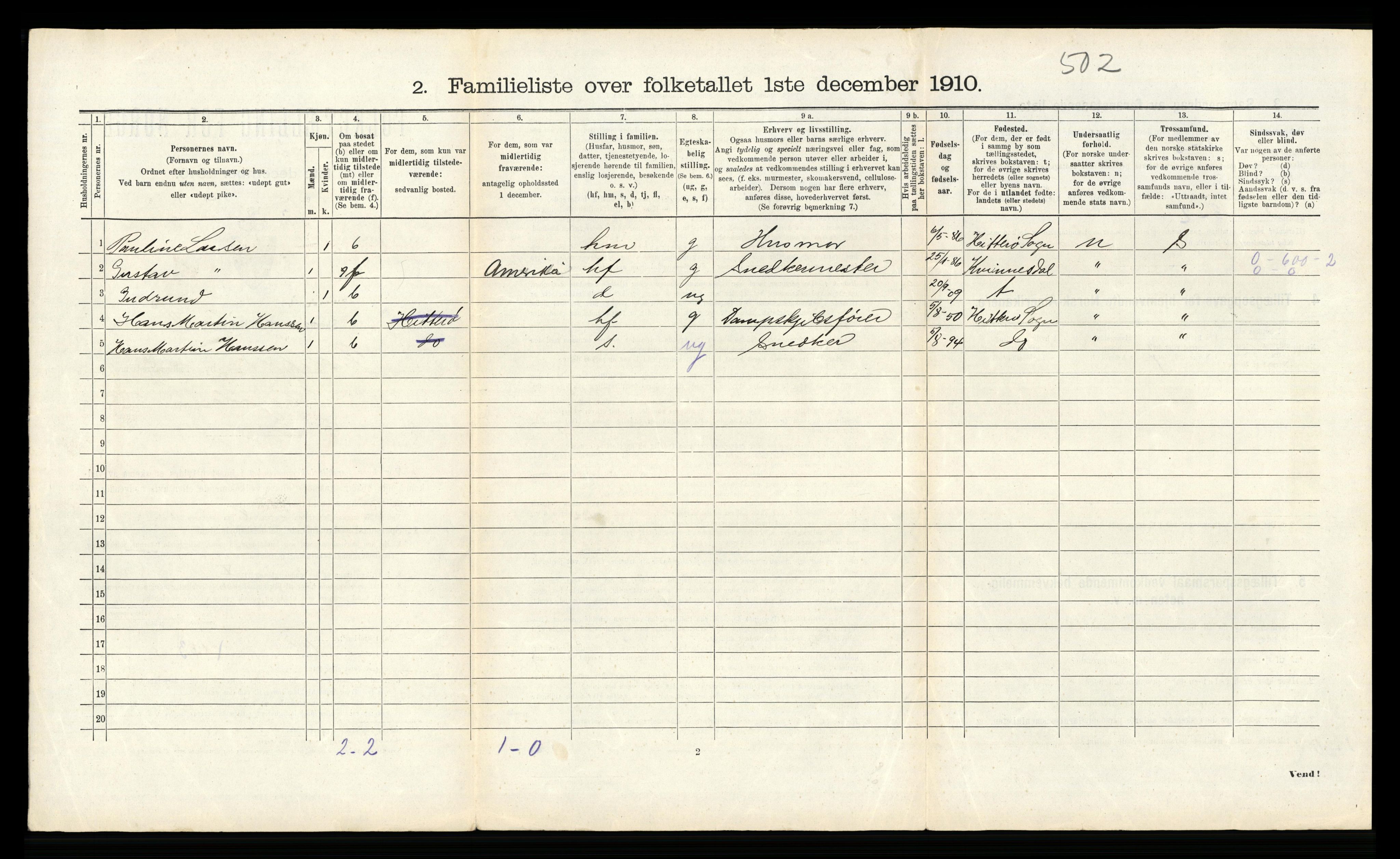 RA, 1910 census for Flekkefjord, 1910, p. 301