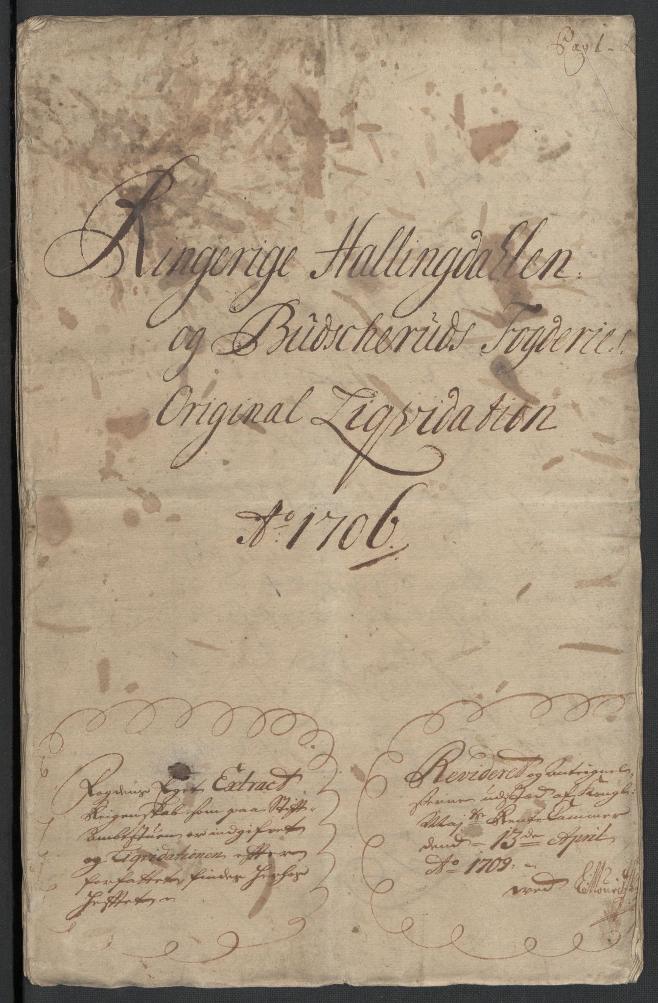 Rentekammeret inntil 1814, Reviderte regnskaper, Fogderegnskap, RA/EA-4092/R22/L1465: Fogderegnskap Ringerike, Hallingdal og Buskerud, 1706, p. 3
