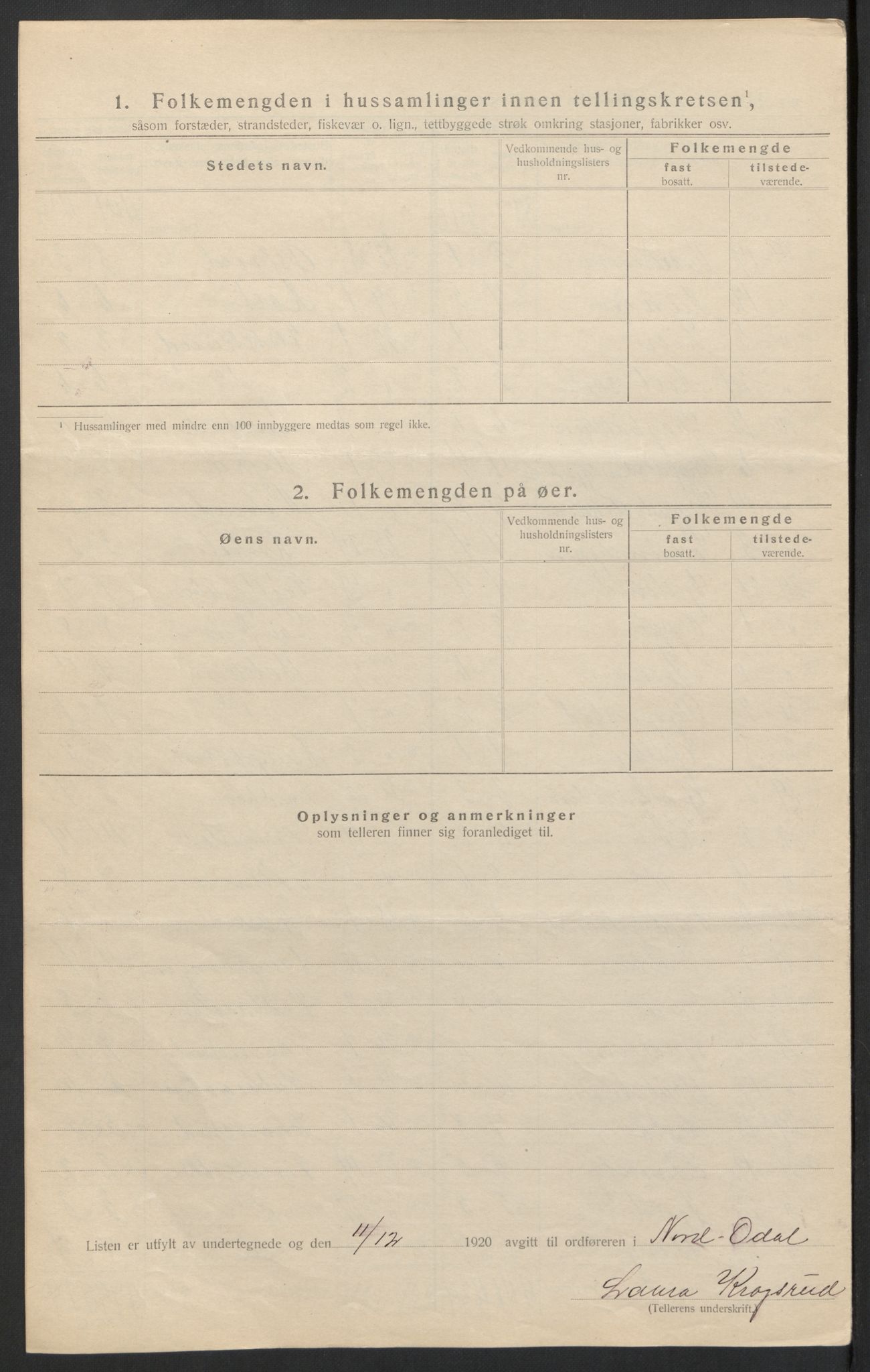 SAH, 1920 census for Nord-Odal, 1920, p. 21