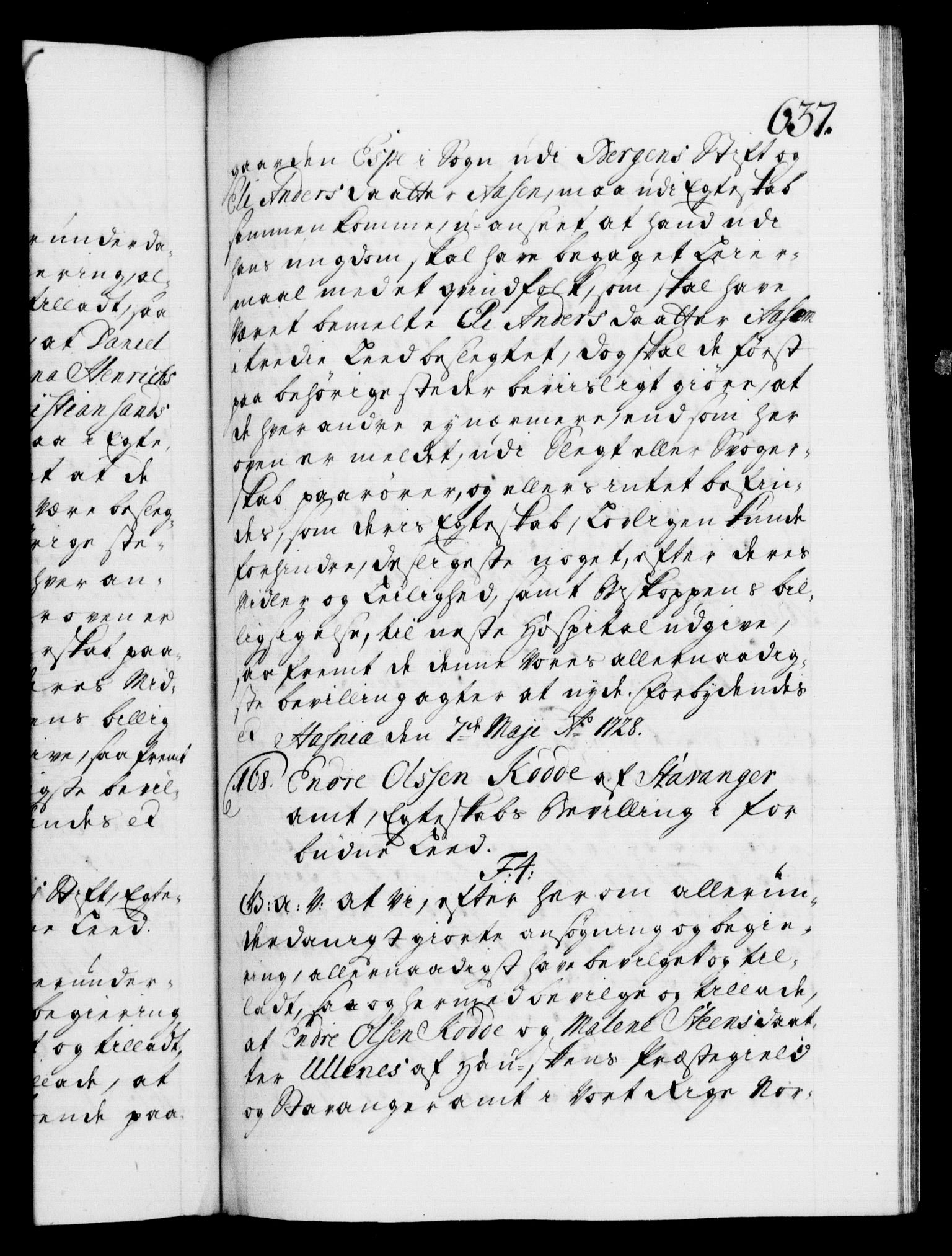 Danske Kanselli 1572-1799, RA/EA-3023/F/Fc/Fca/Fcaa/L0025: Norske registre, 1726-1728, p. 637a
