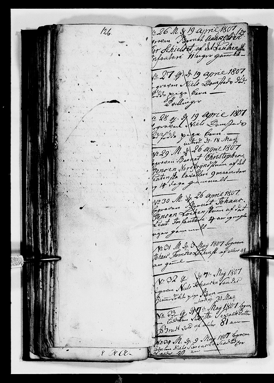 Romedal prestekontor, SAH/PREST-004/L/L0004: Parish register (copy) no. 4, 1807-1814, p. 126-127