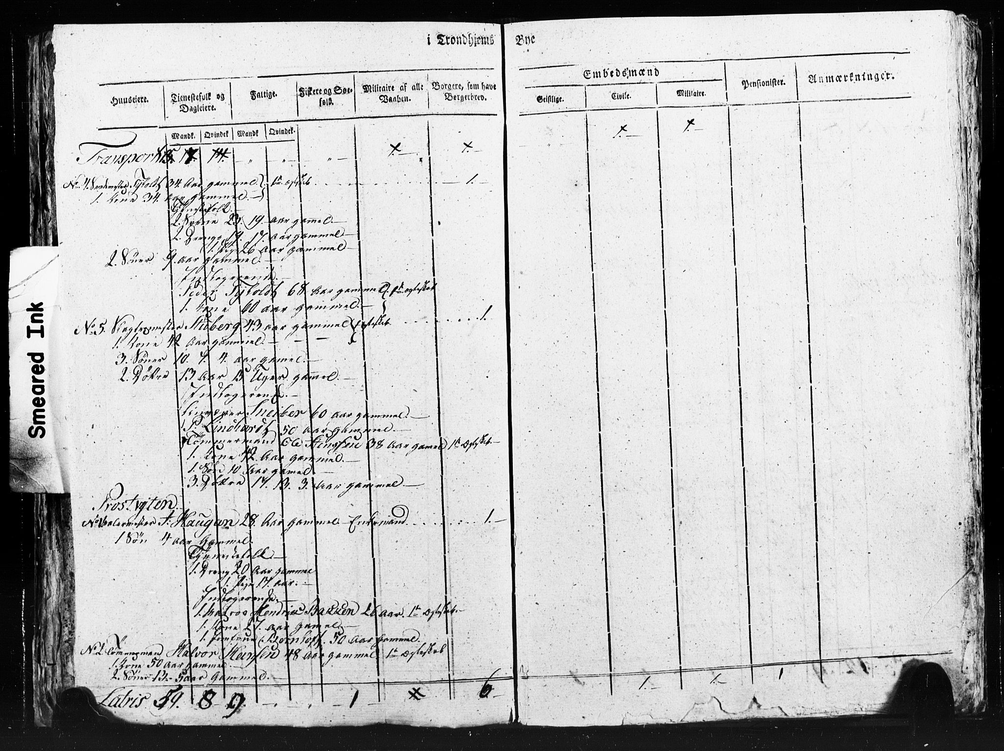 SAT, Census 1815 for Trondheim (transcript), 1815, p. 70