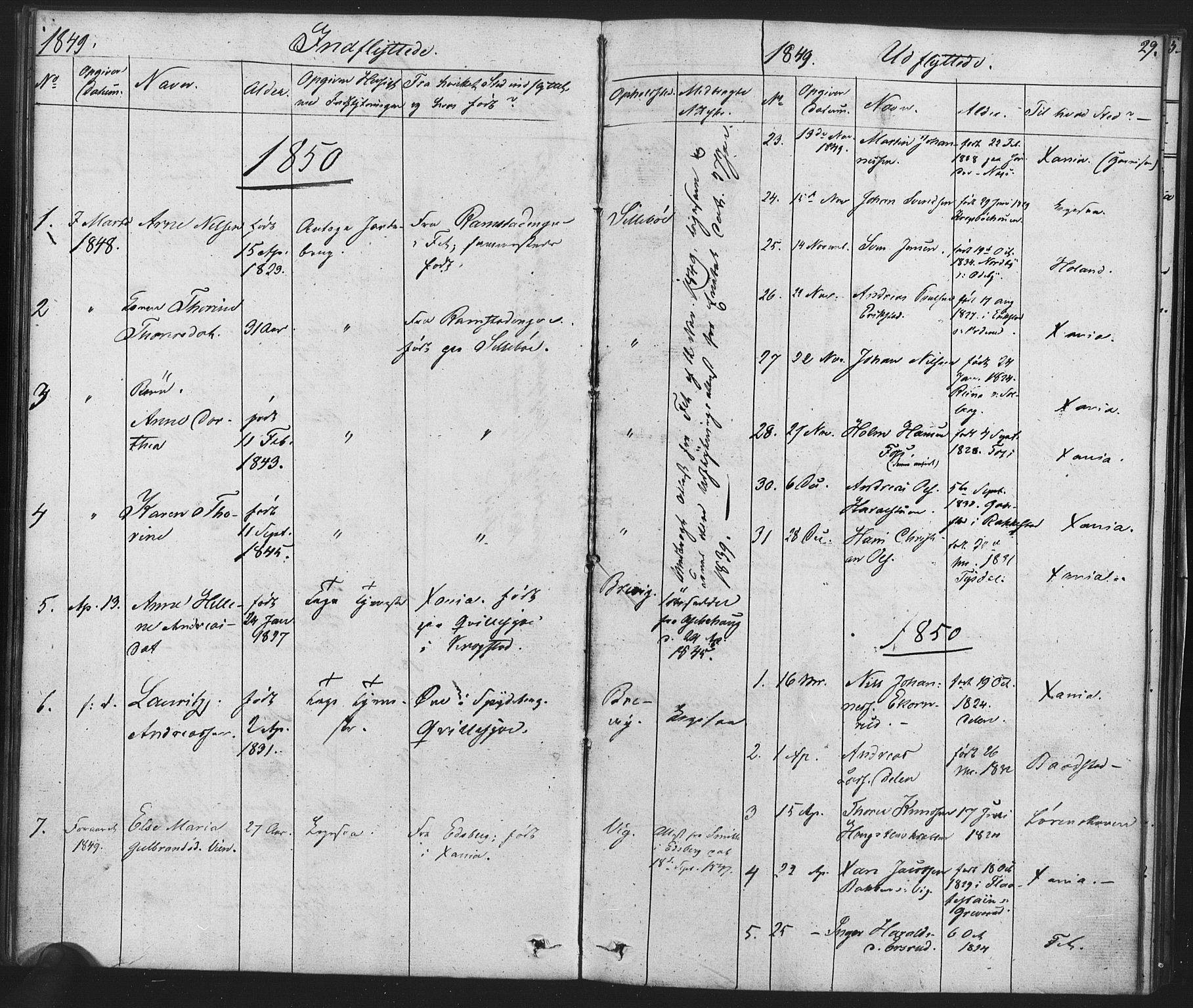 Enebakk prestekontor Kirkebøker, AV/SAO-A-10171c/F/Fa/L0014: Parish register (official) no. I 14, 1833-1878, p. 29