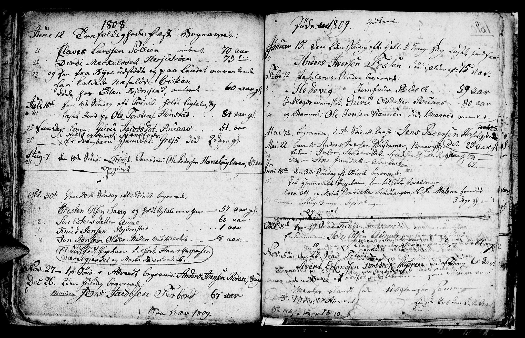 Ministerialprotokoller, klokkerbøker og fødselsregistre - Sør-Trøndelag, SAT/A-1456/616/L0419: Parish register (copy) no. 616C02, 1797-1816, p. 71