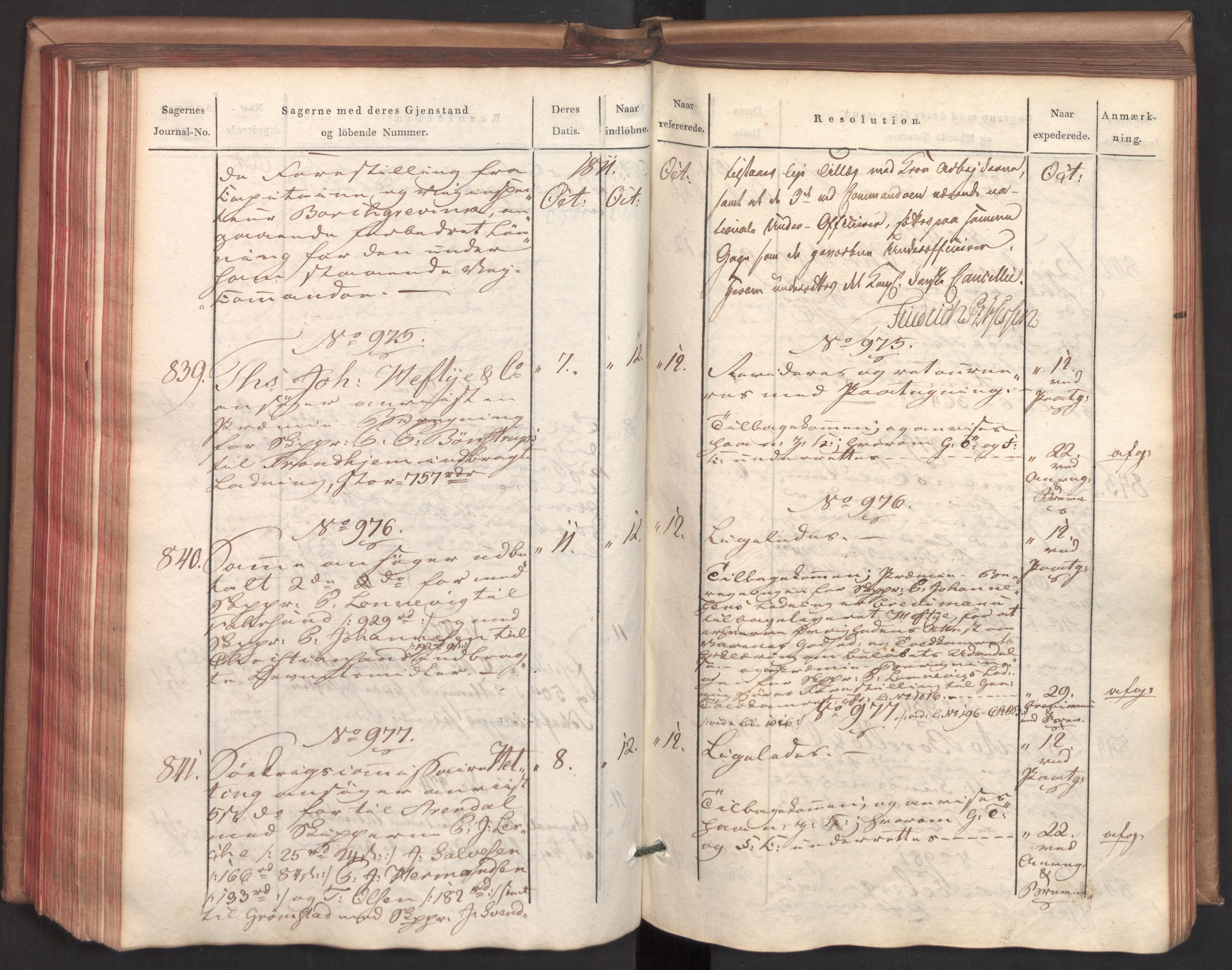 Stattholderembetet 1810-1814, 2. kontor (Kontor B), AV/RA-EA-5432/Ab/L0002: Referatprotokoll,  j.nr. 291-1001,  l.nr. 348-1179, 1811, p. 221