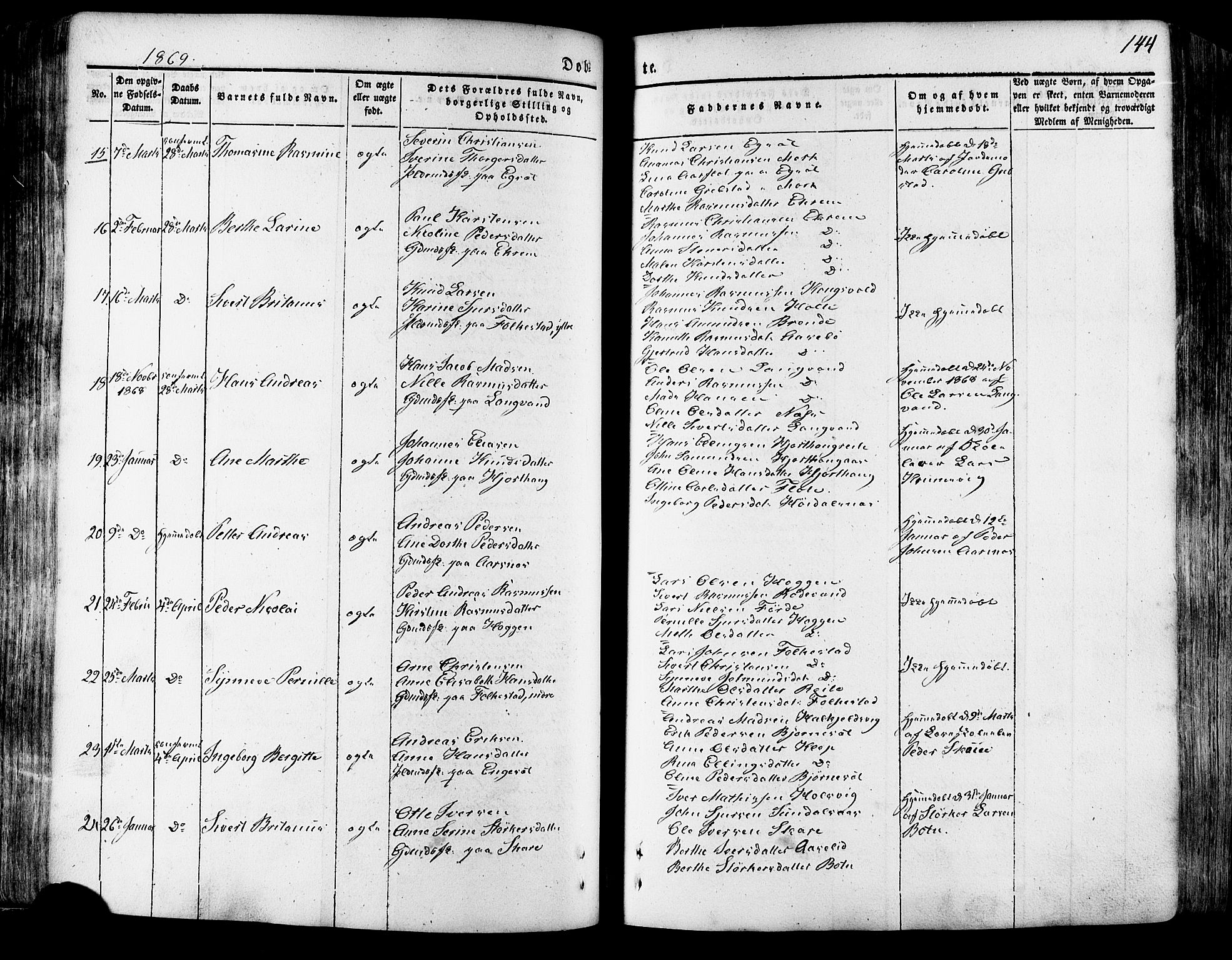 Ministerialprotokoller, klokkerbøker og fødselsregistre - Møre og Romsdal, SAT/A-1454/511/L0140: Parish register (official) no. 511A07, 1851-1878, p. 144