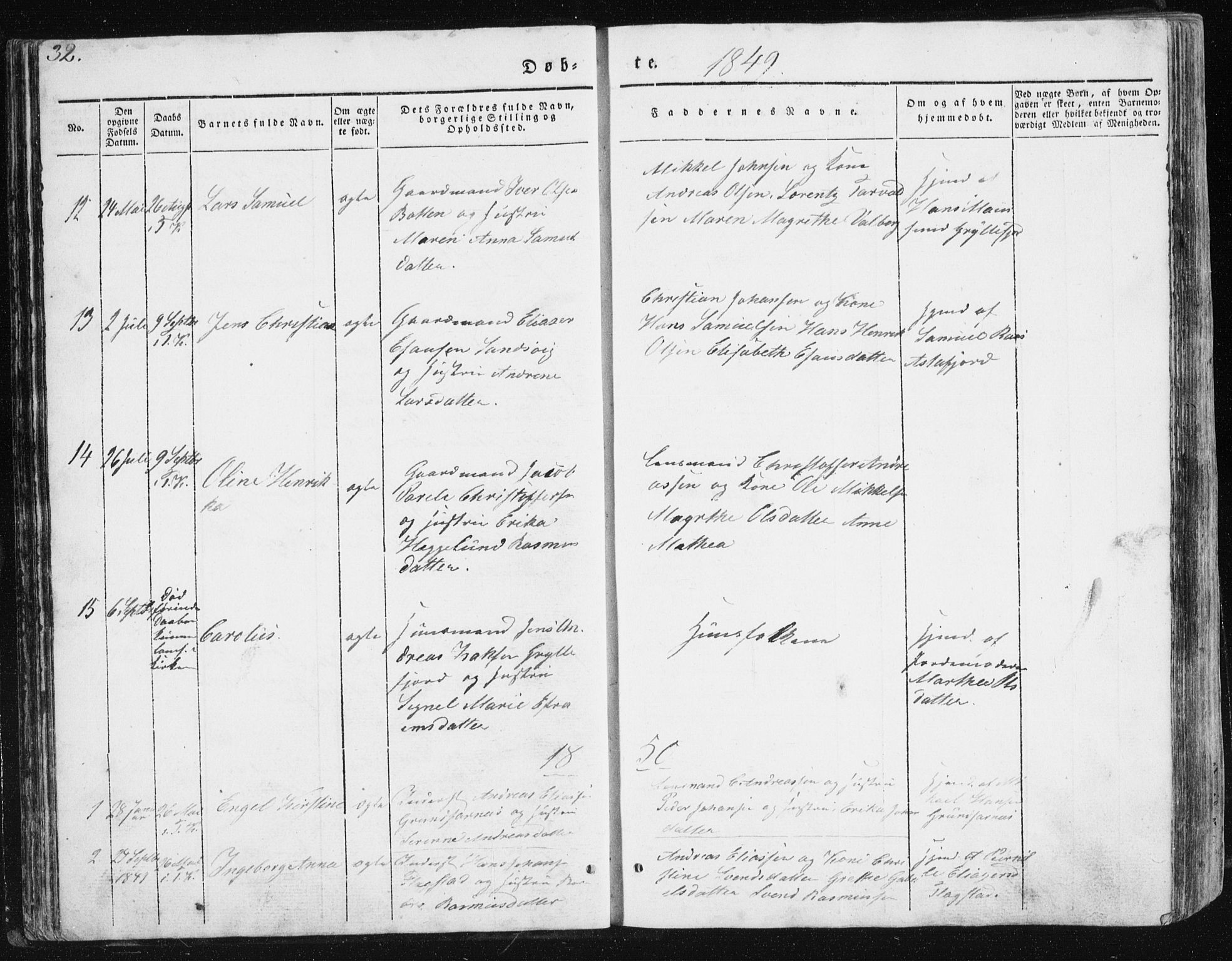 Berg sokneprestkontor, SATØ/S-1318/G/Ga/Gab/L0011klokker: Parish register (copy) no. 11, 1833-1878, p. 32