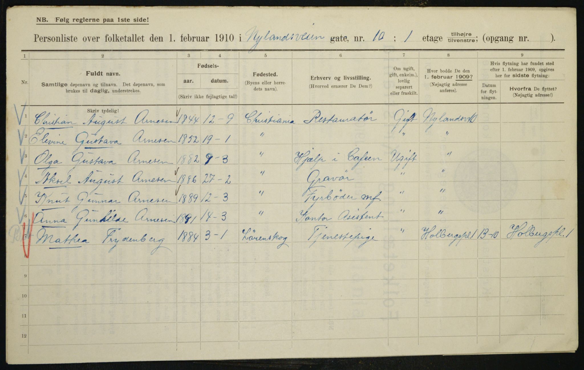 OBA, Municipal Census 1910 for Kristiania, 1910, p. 71471