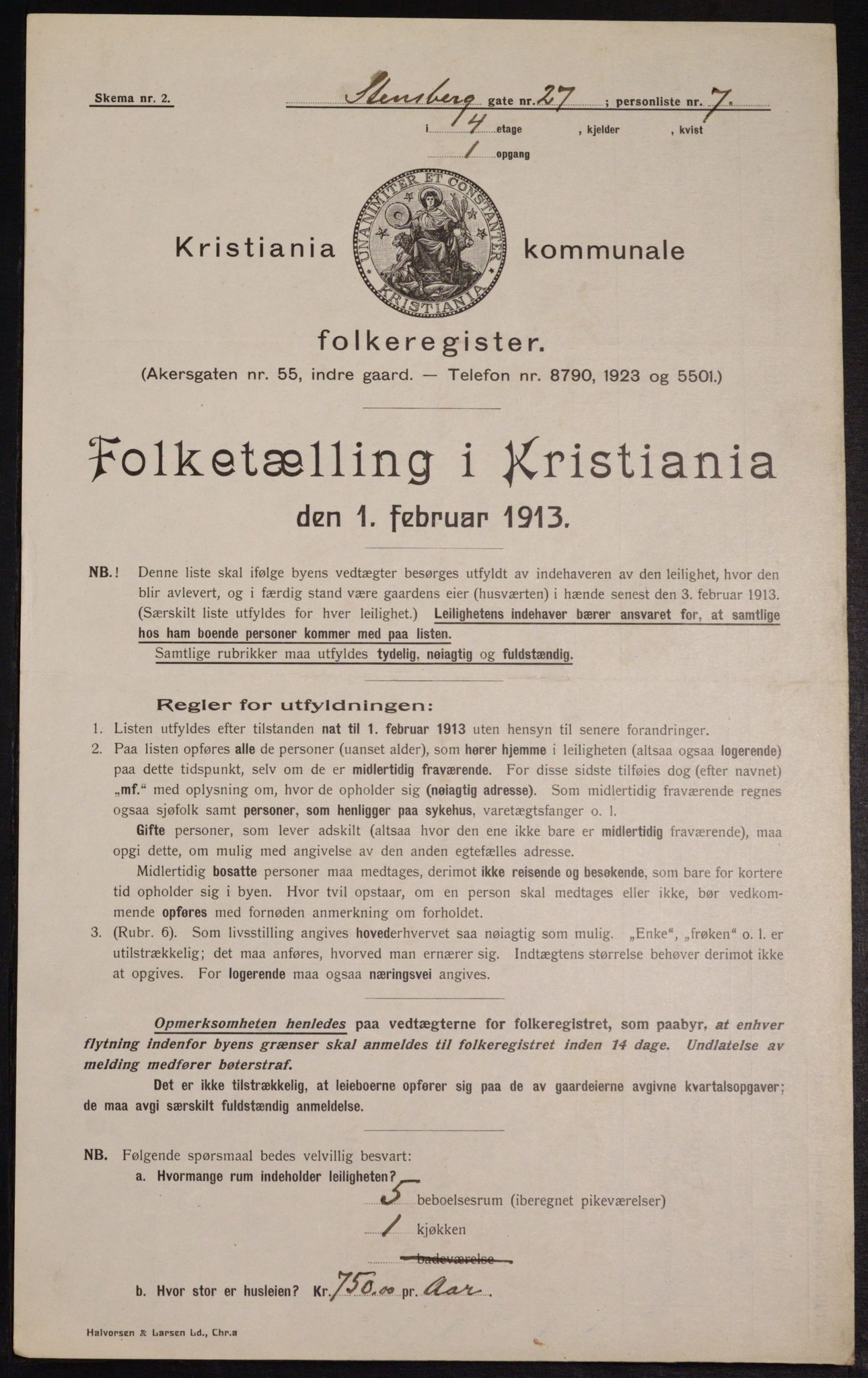 OBA, Municipal Census 1913 for Kristiania, 1913, p. 101832