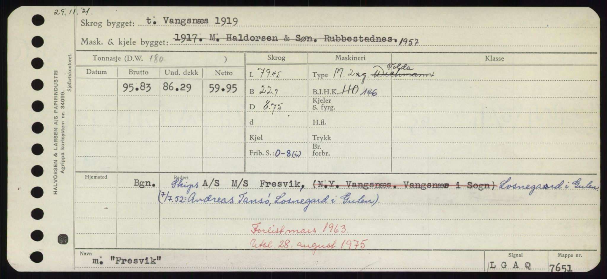 Sjøfartsdirektoratet med forløpere, Skipsmålingen, RA/S-1627/H/Hd/L0011: Fartøy, Fla-Får, p. 403