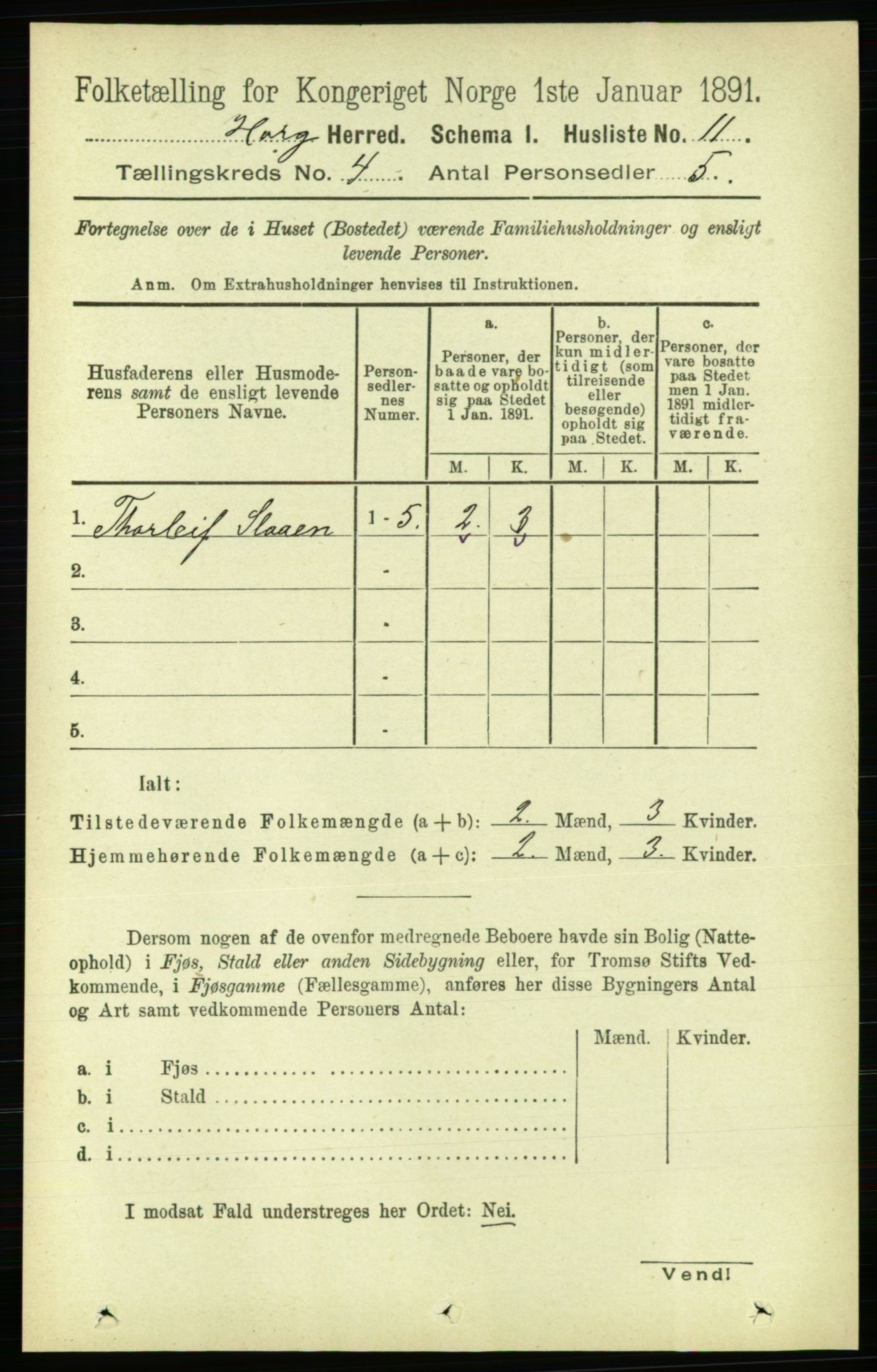 RA, 1891 census for 1650 Horg, 1891, p. 1514