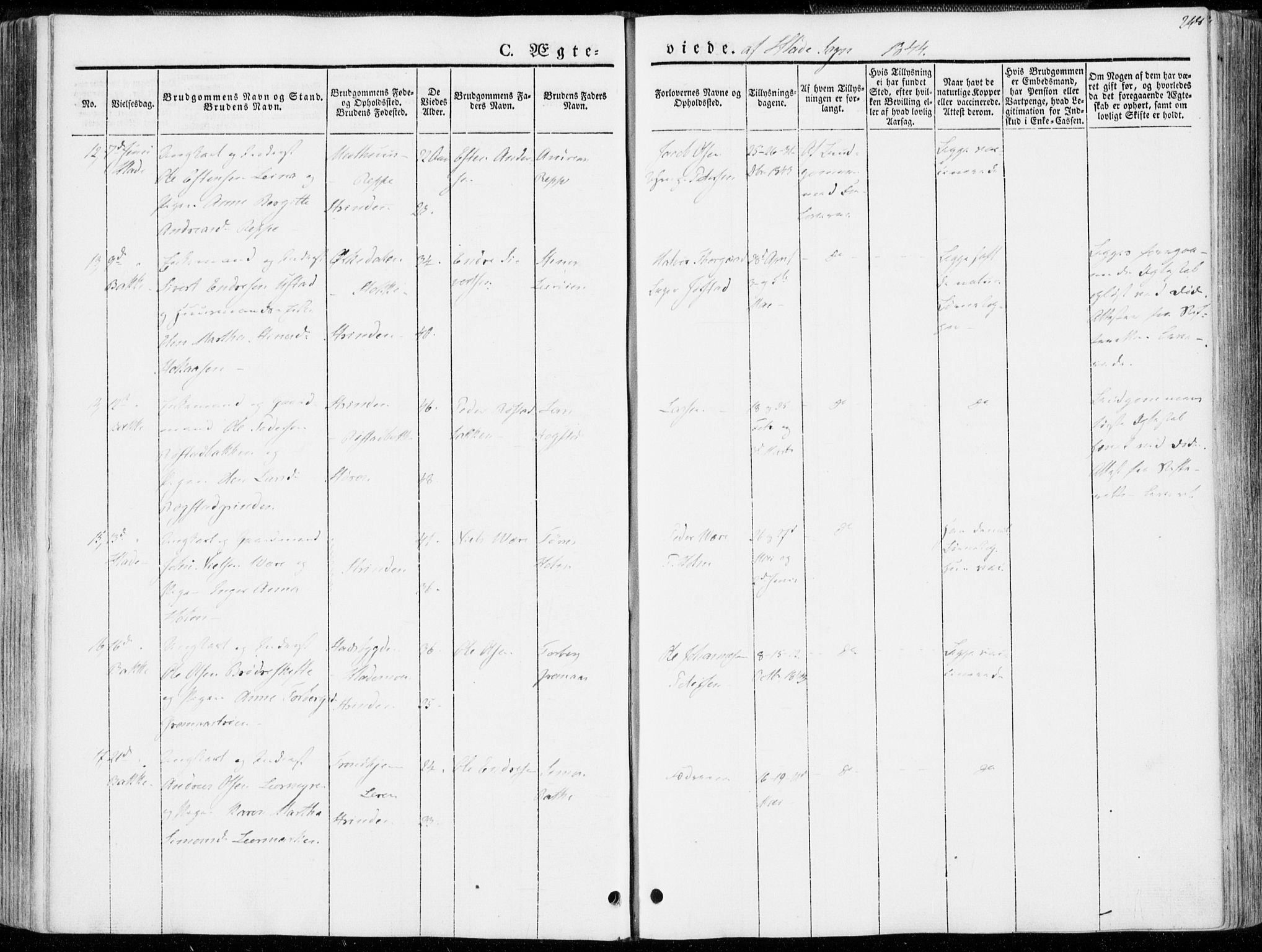 Ministerialprotokoller, klokkerbøker og fødselsregistre - Sør-Trøndelag, AV/SAT-A-1456/606/L0290: Parish register (official) no. 606A05, 1841-1847, p. 248