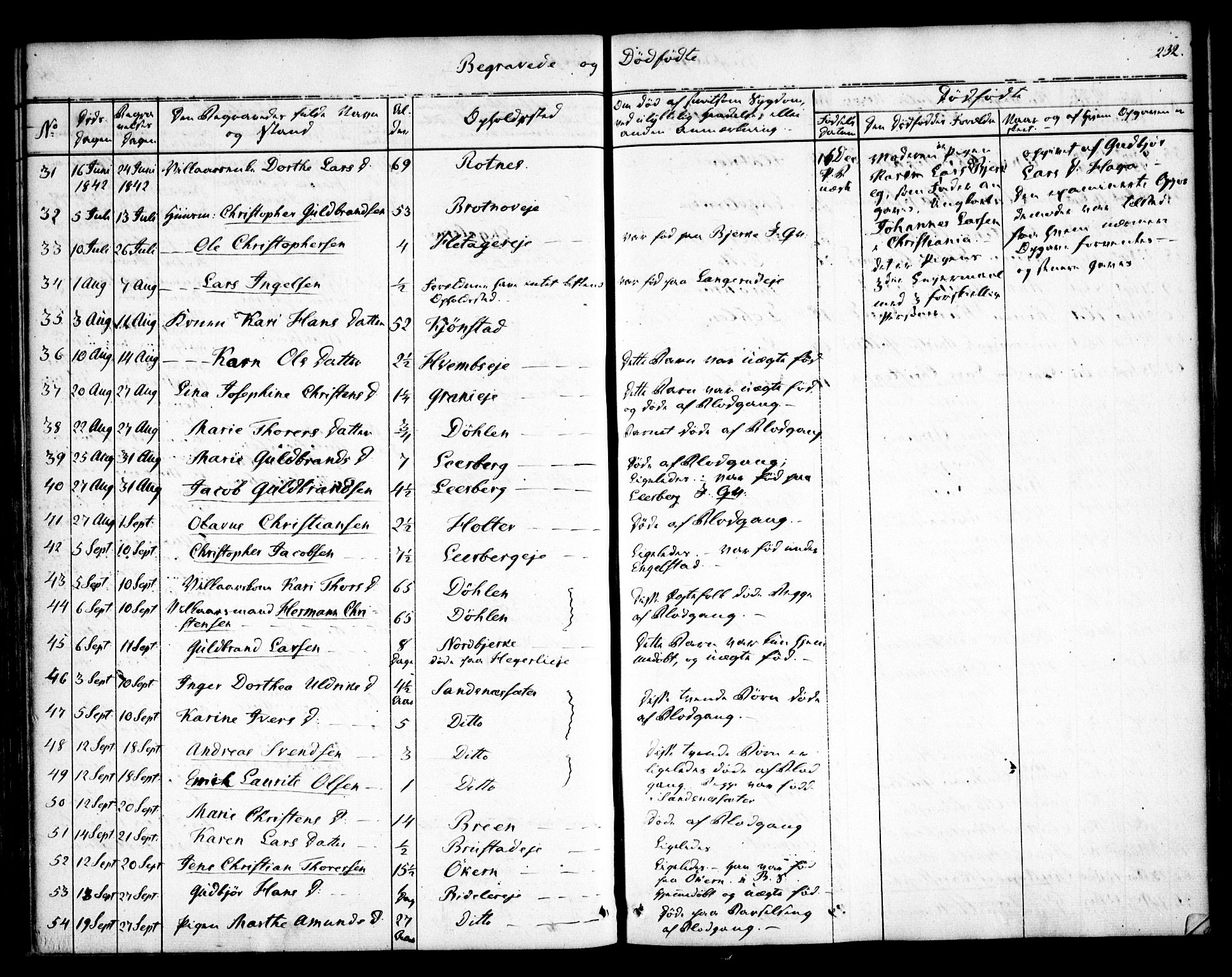 Nannestad prestekontor Kirkebøker, AV/SAO-A-10414a/F/Fa/L0010: Parish register (official) no. I 10, 1840-1850, p. 232