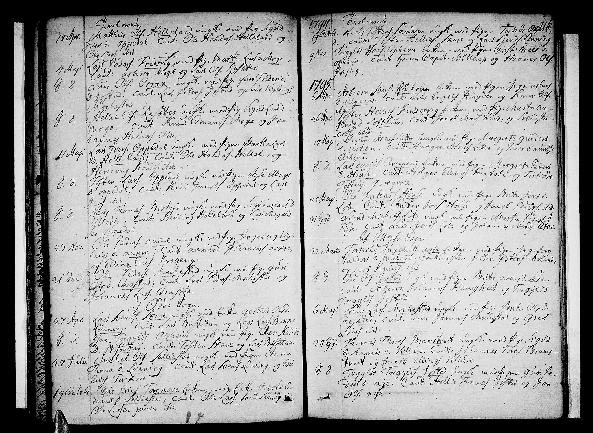 Ullensvang sokneprestembete, AV/SAB-A-78701/H/Haa: Parish register (official) no. A 7 /1, 1788-1804, p. 415-416