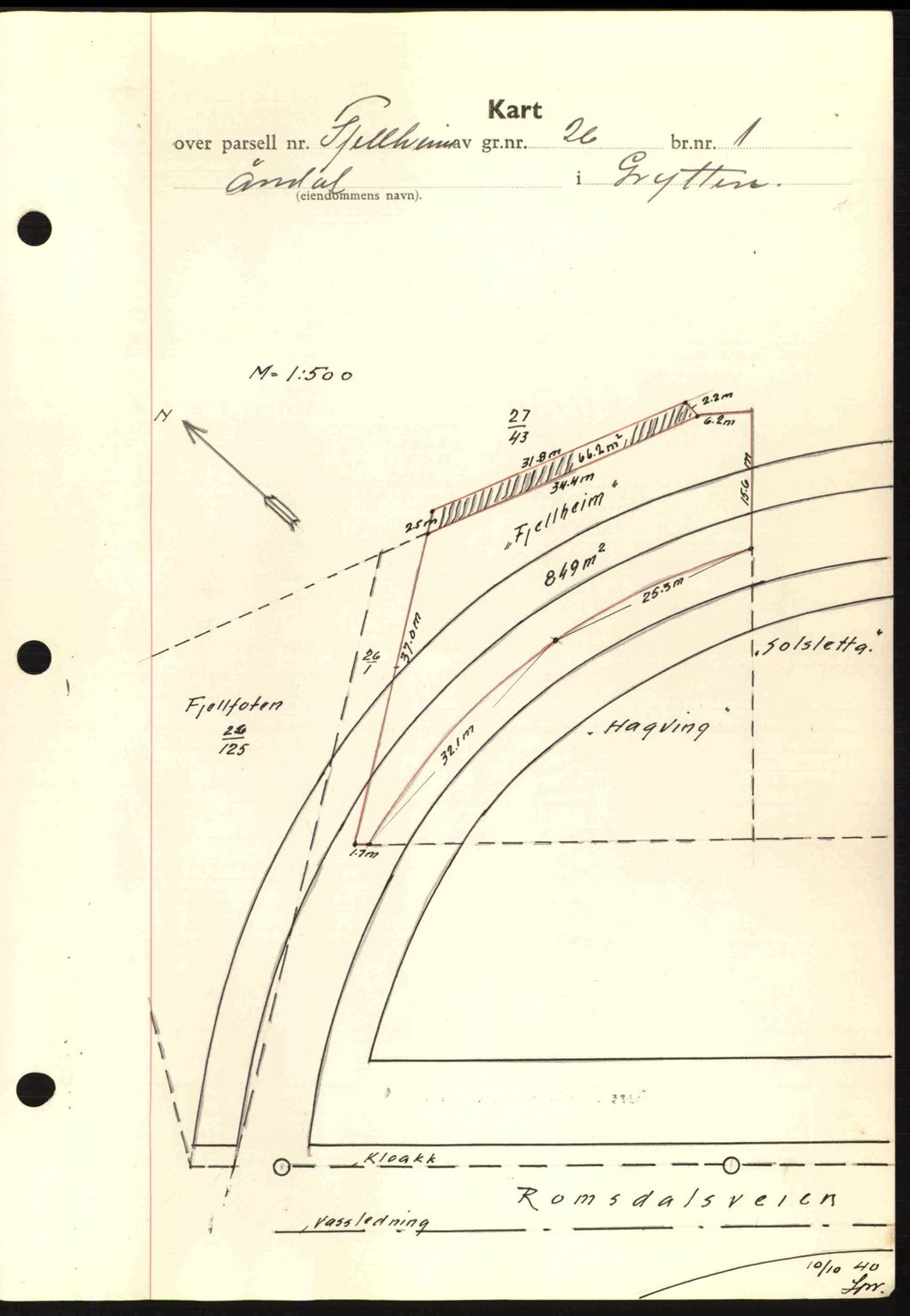 Romsdal sorenskriveri, AV/SAT-A-4149/1/2/2C: Mortgage book no. A8, 1939-1940, Diary no: : 1187/1940