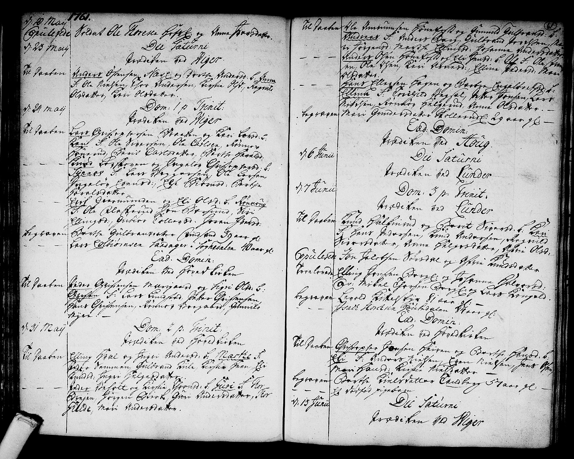 Norderhov kirkebøker, SAKO/A-237/F/Fa/L0004: Parish register (official) no. 4, 1758-1774, p. 61