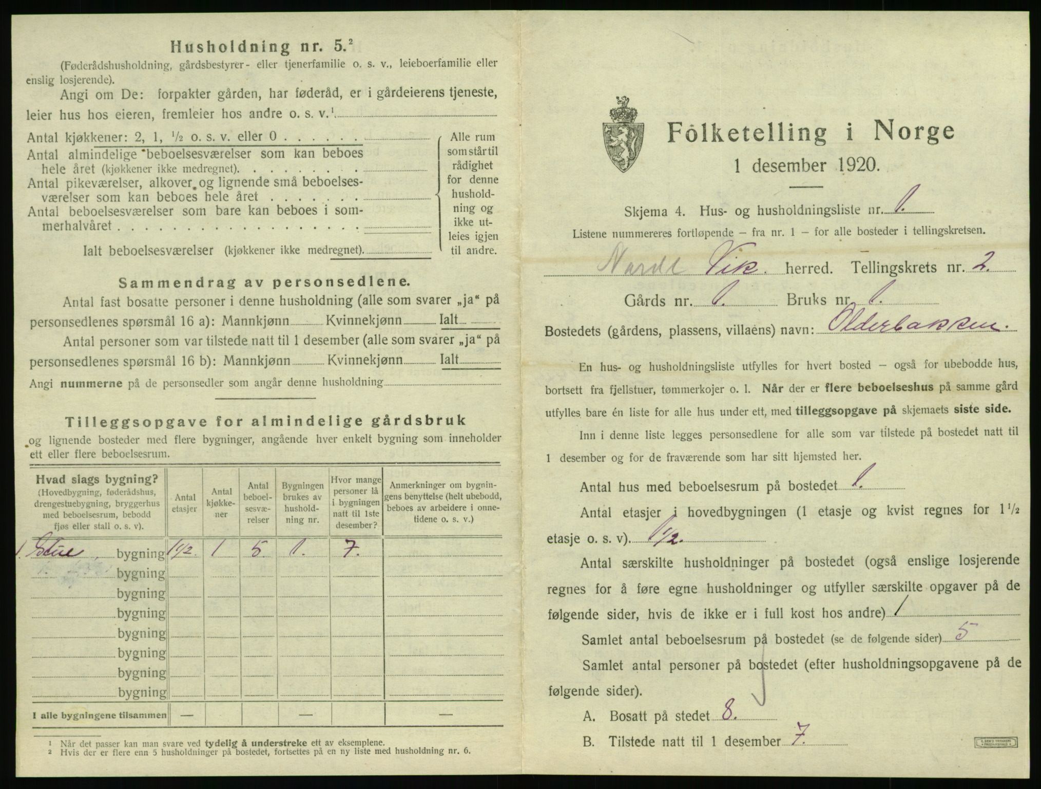 SAT, 1920 census for Vik, 1920, p. 77