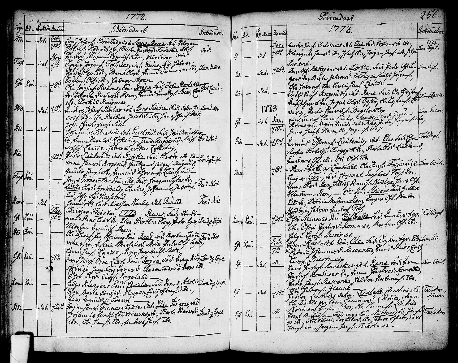 Sandsvær kirkebøker, AV/SAKO-A-244/F/Fa/L0002a: Parish register (official) no. I 2, 1725-1809, p. 256