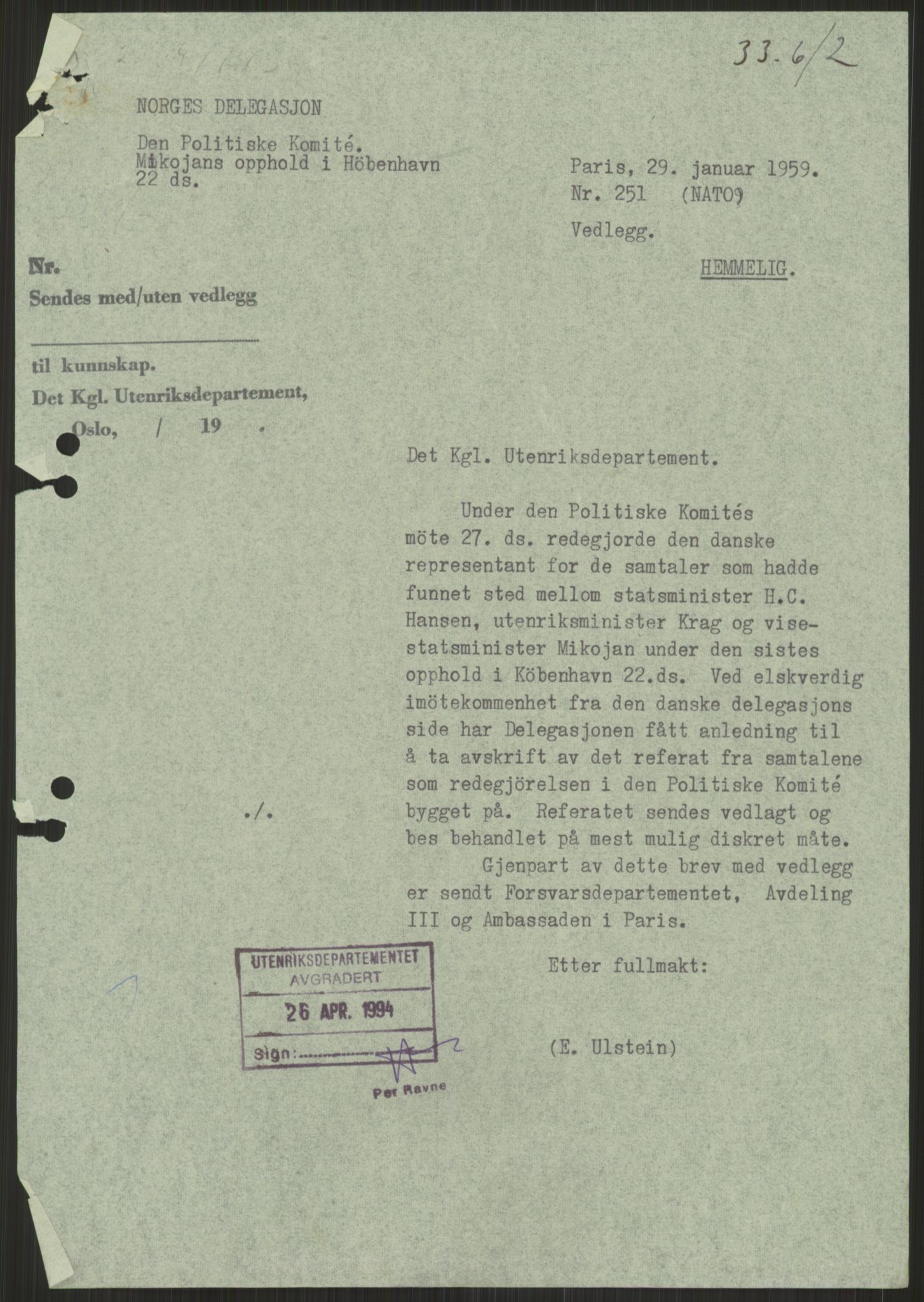 Utenriksdepartementet, RA/S-2259, 1951-1959, p. 137