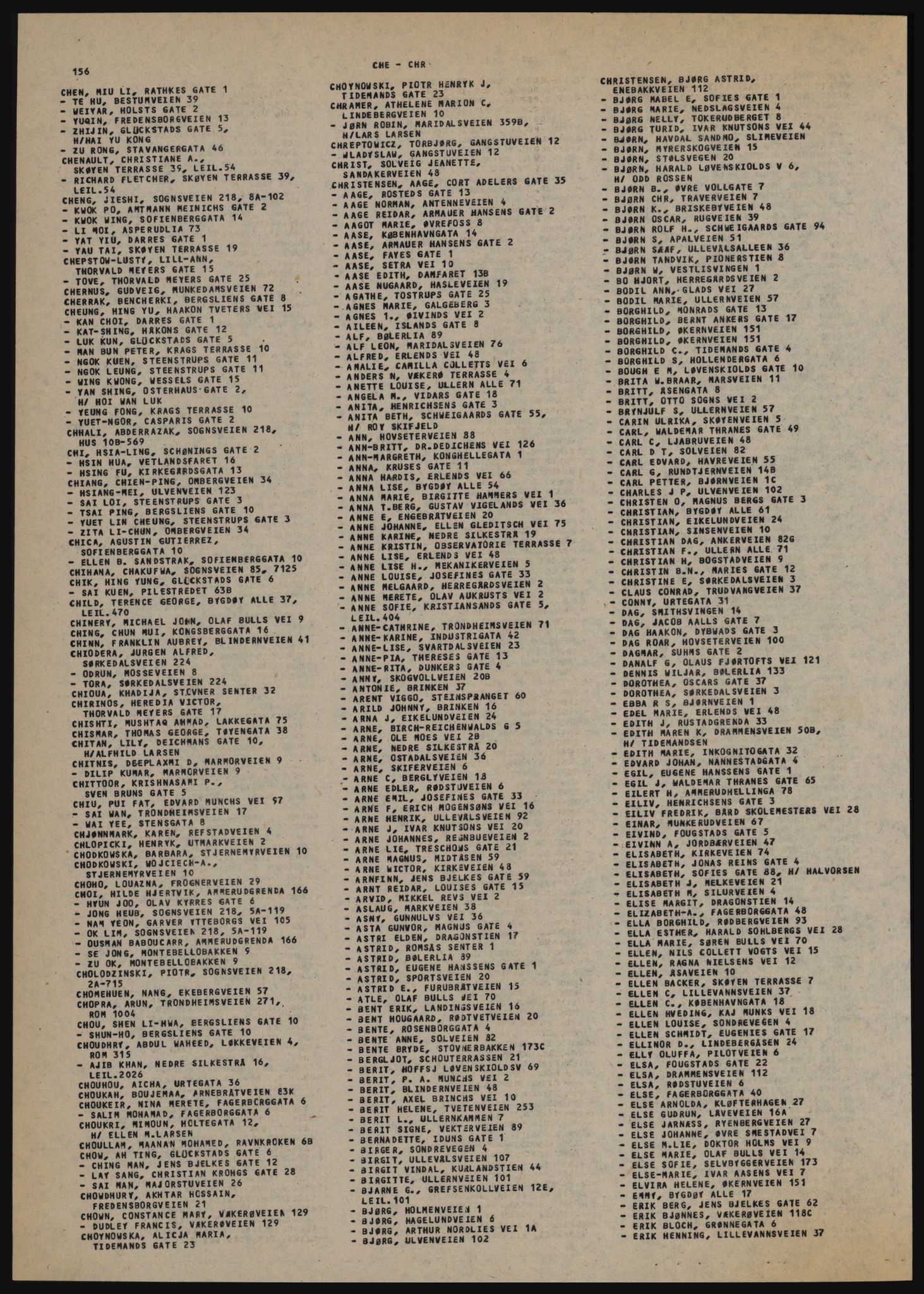 Kristiania/Oslo adressebok, PUBL/-, 1984-1985, p. 156