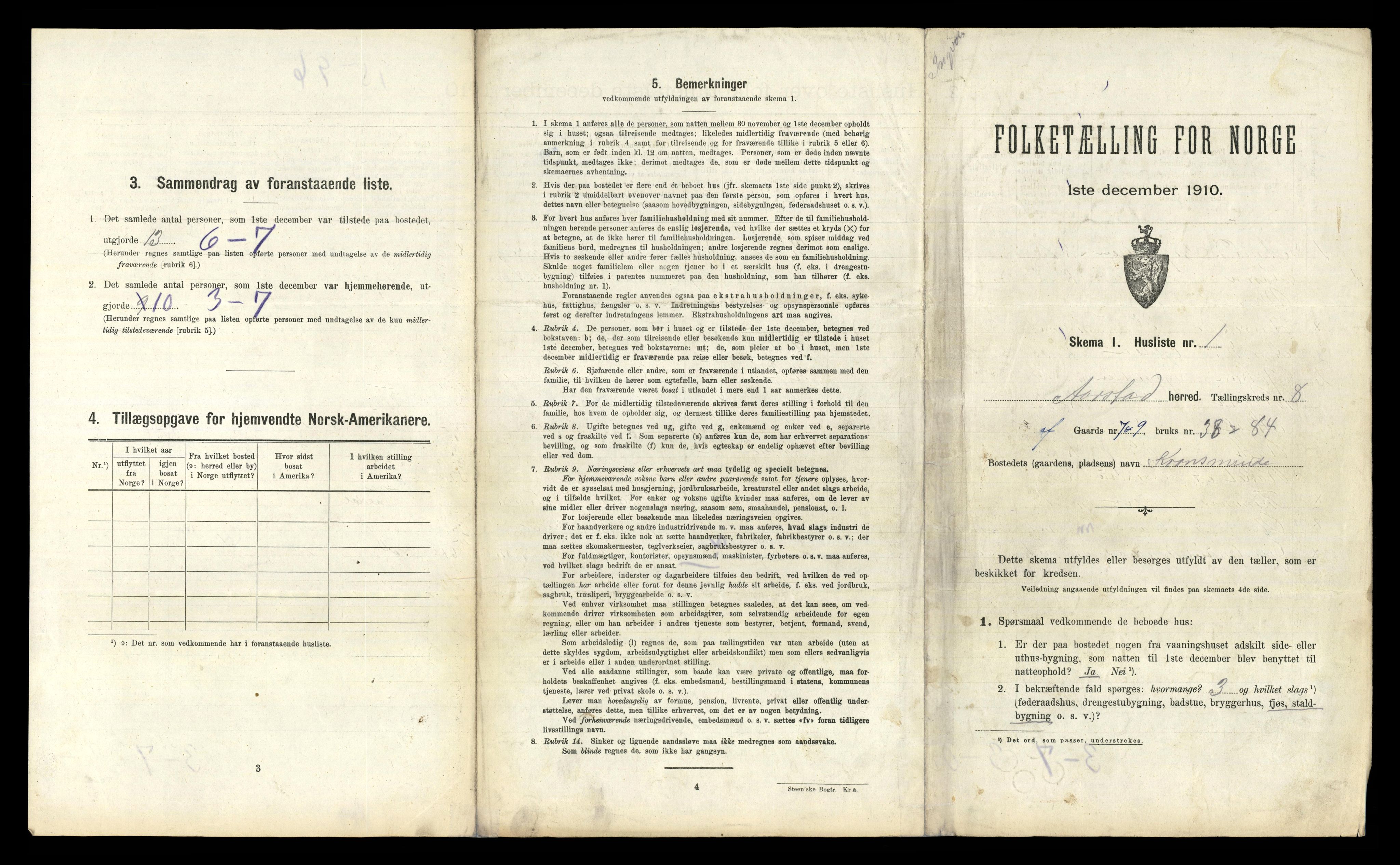 RA, 1910 census for Årstad, 1910, p. 1064