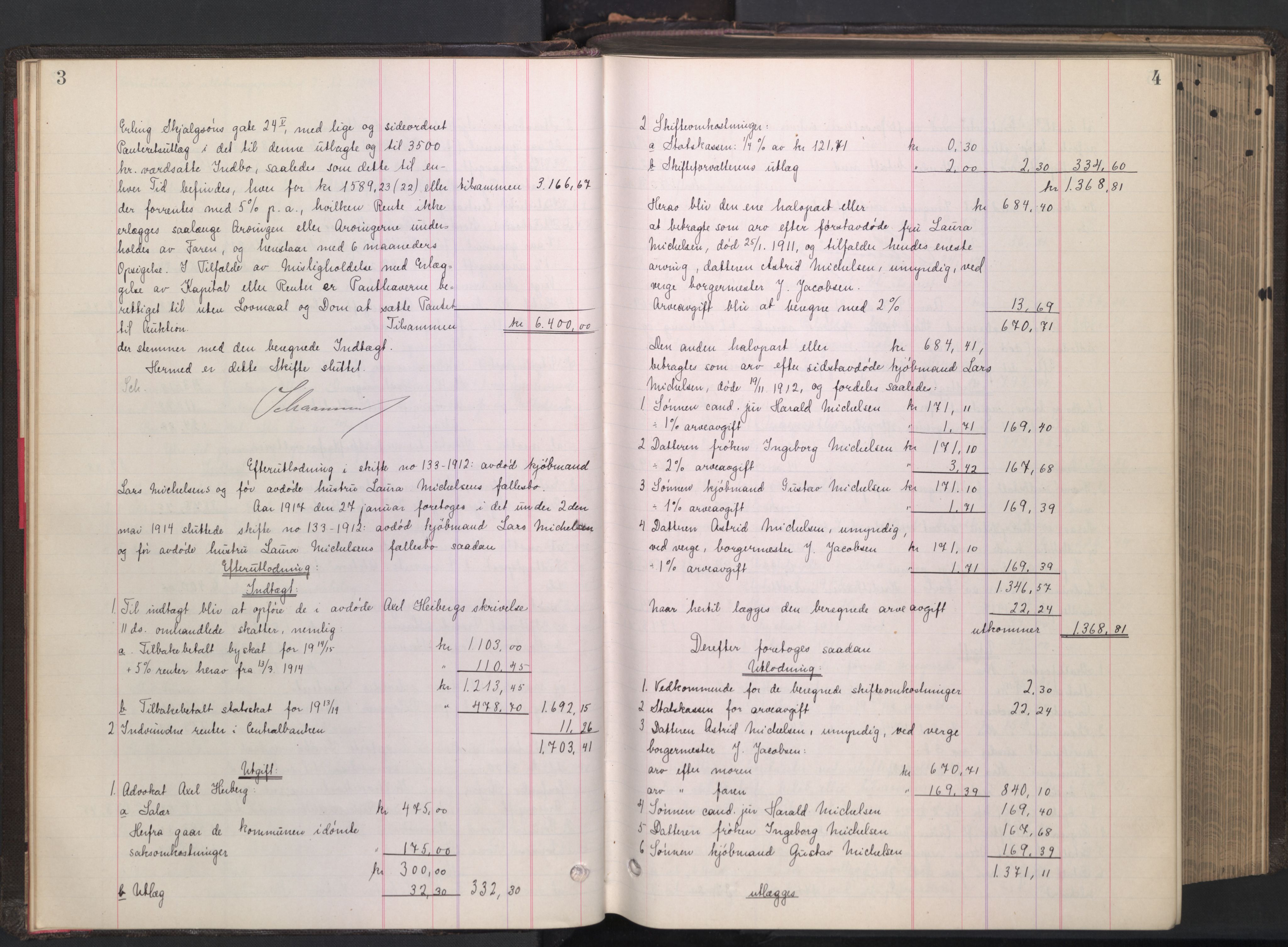 Oslo skifterett, AV/SAO-A-10383/H/Hd/Hdb/L0012: Skifteutlodningsprotokoll, 1917-1918, p. 3-4