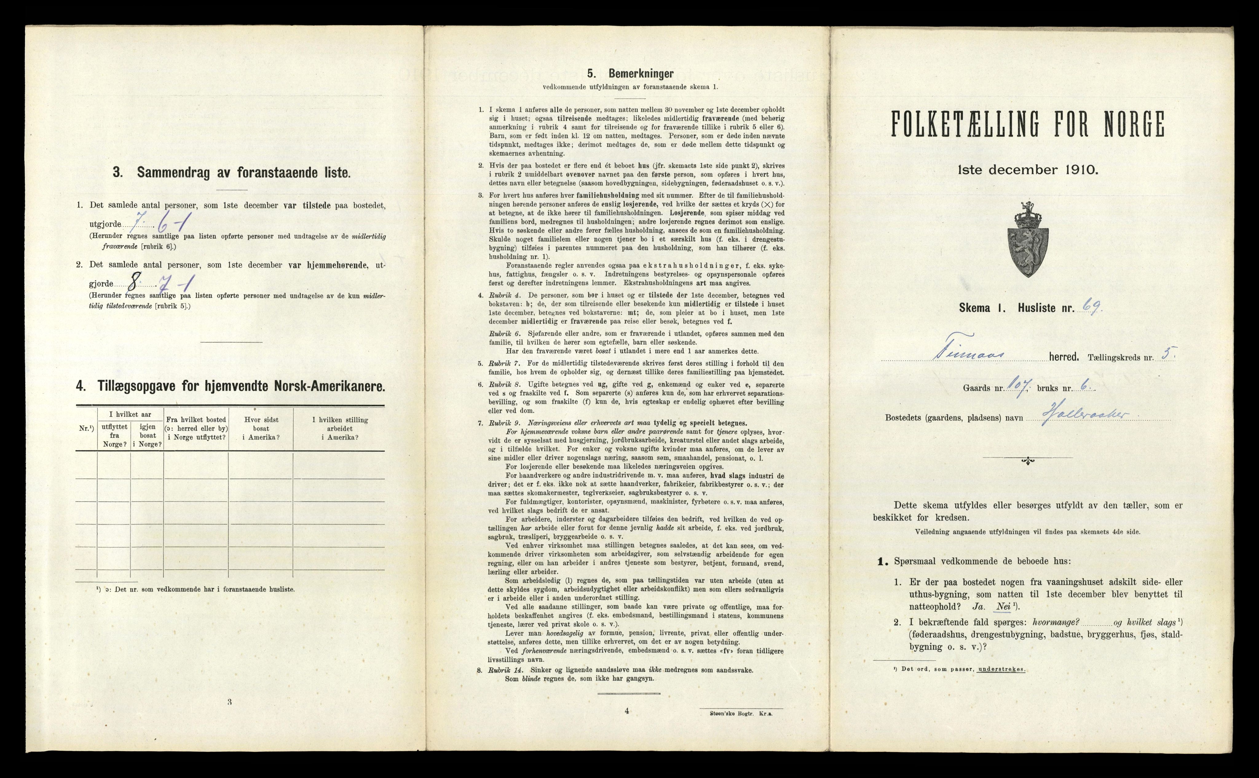 RA, 1910 census for Finnås, 1910, p. 634