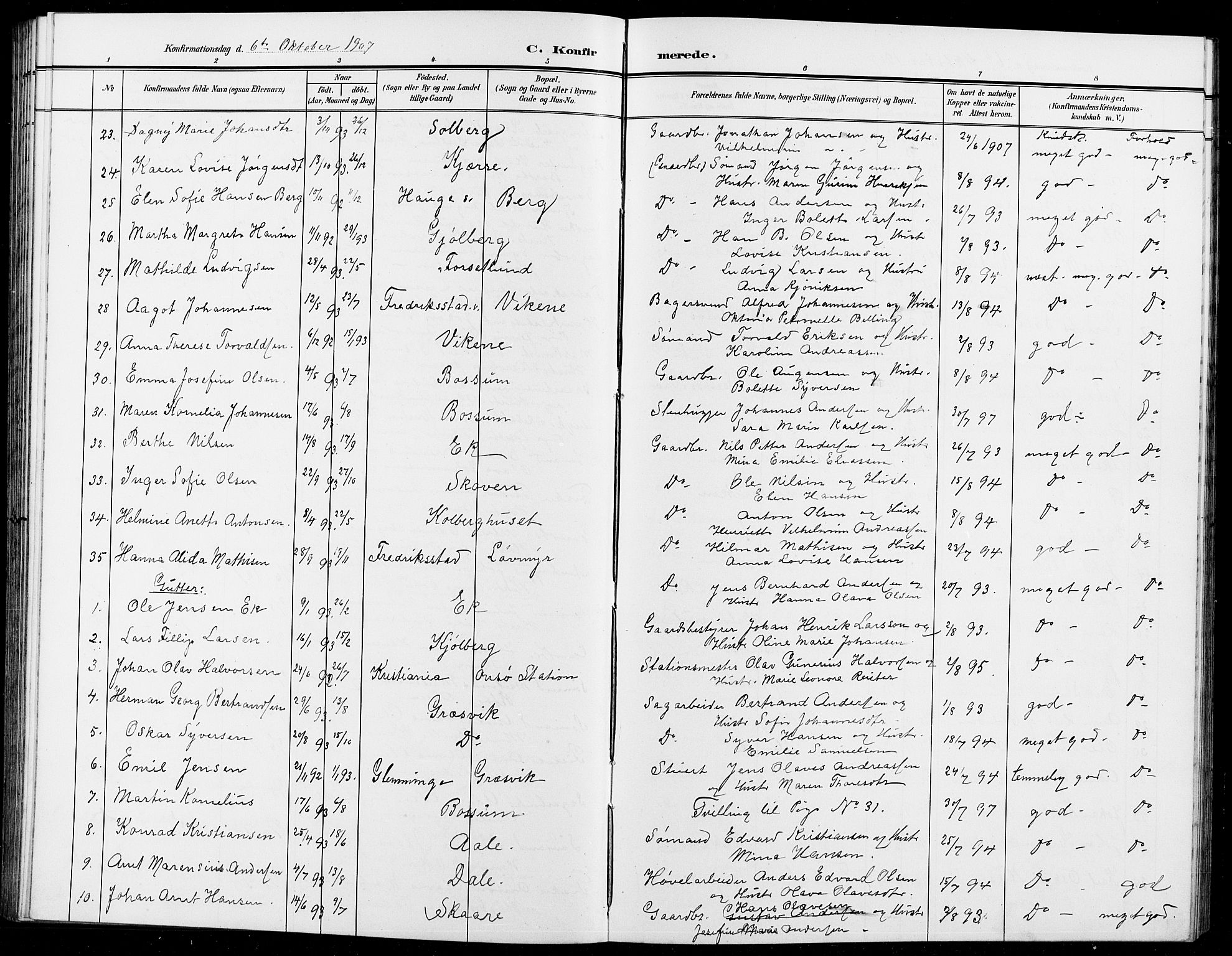 Onsøy prestekontor Kirkebøker, AV/SAO-A-10914/G/Ga/L0002: Parish register (copy) no. I 2, 1903-1909