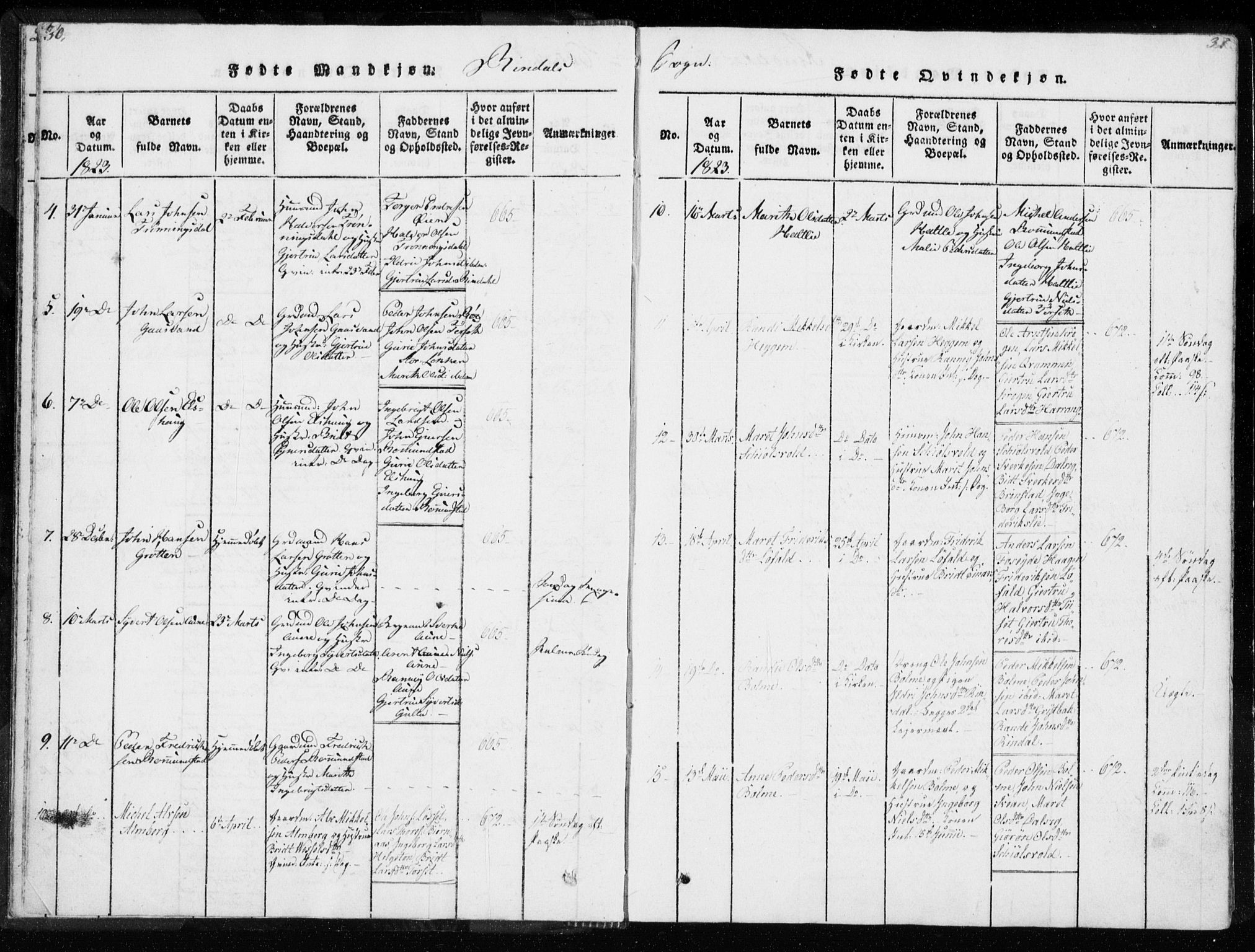 Ministerialprotokoller, klokkerbøker og fødselsregistre - Møre og Romsdal, AV/SAT-A-1454/595/L1041: Parish register (official) no. 595A03, 1819-1829, p. 30-31