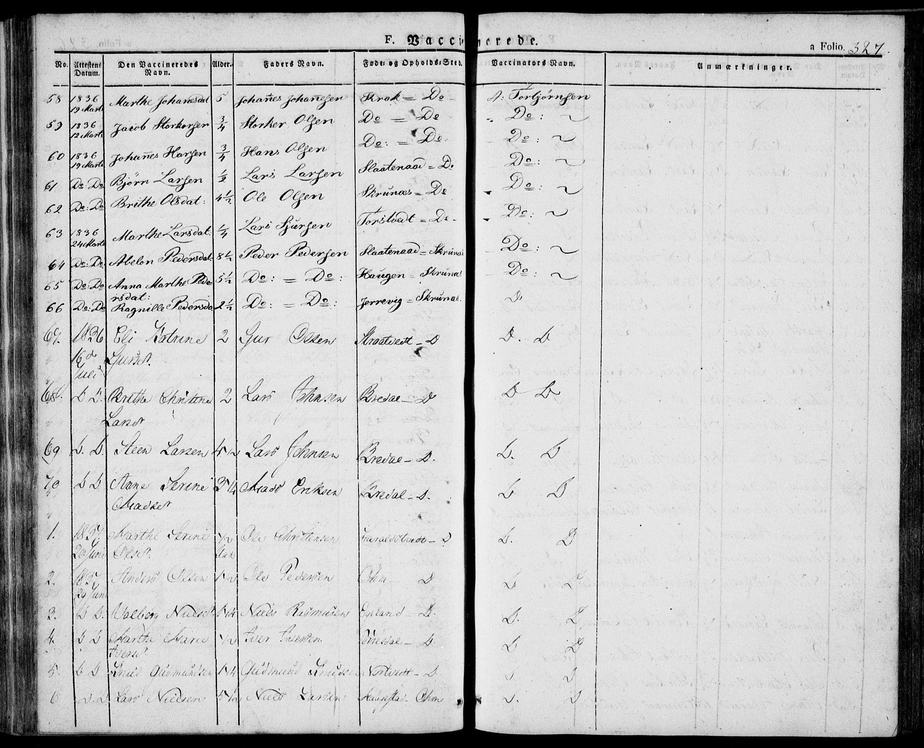 Skjold sokneprestkontor, AV/SAST-A-101847/H/Ha/Haa/L0005: Parish register (official) no. A 5, 1830-1856, p. 327