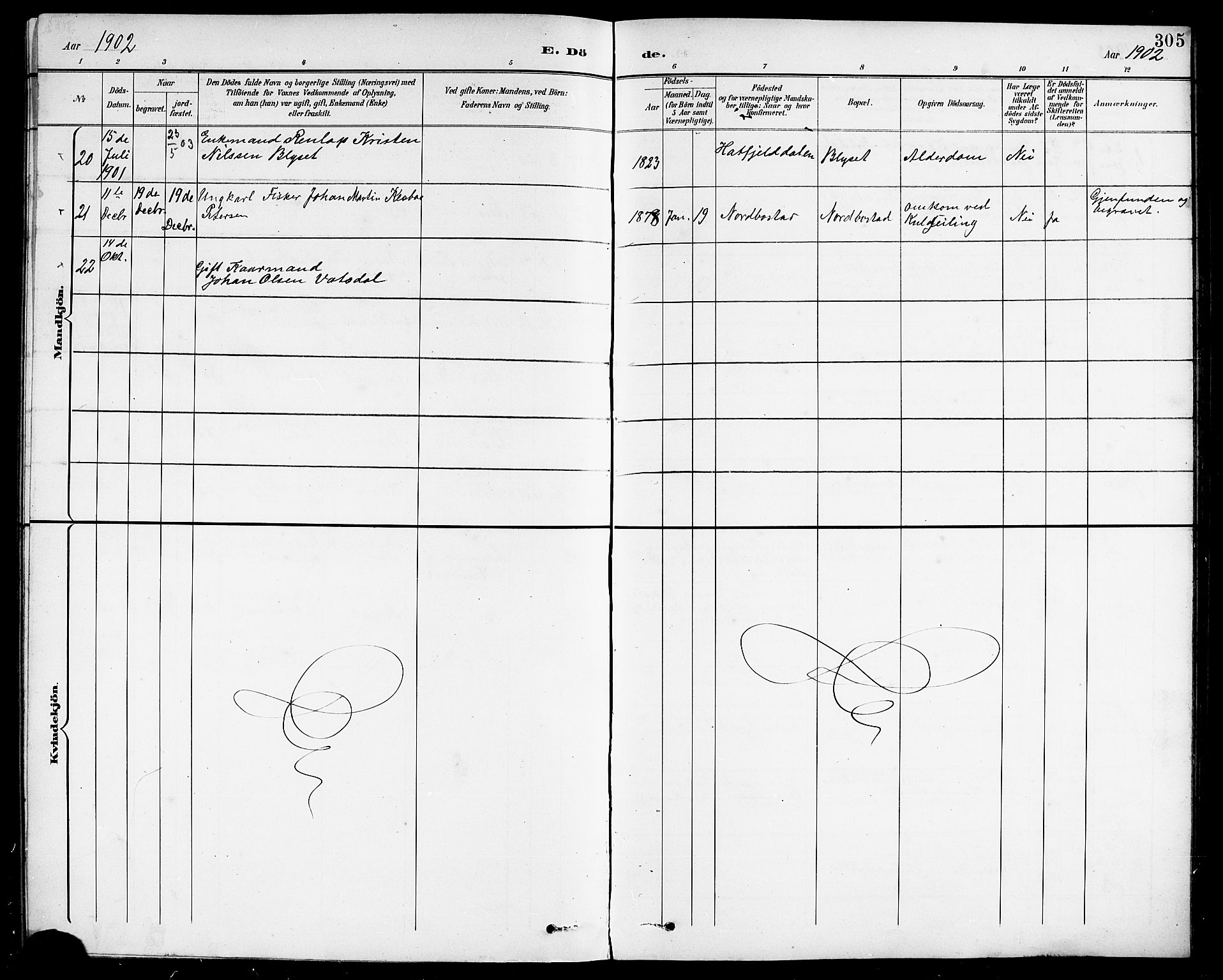 Ministerialprotokoller, klokkerbøker og fødselsregistre - Nordland, SAT/A-1459/838/L0559: Parish register (copy) no. 838C06, 1893-1910, p. 305