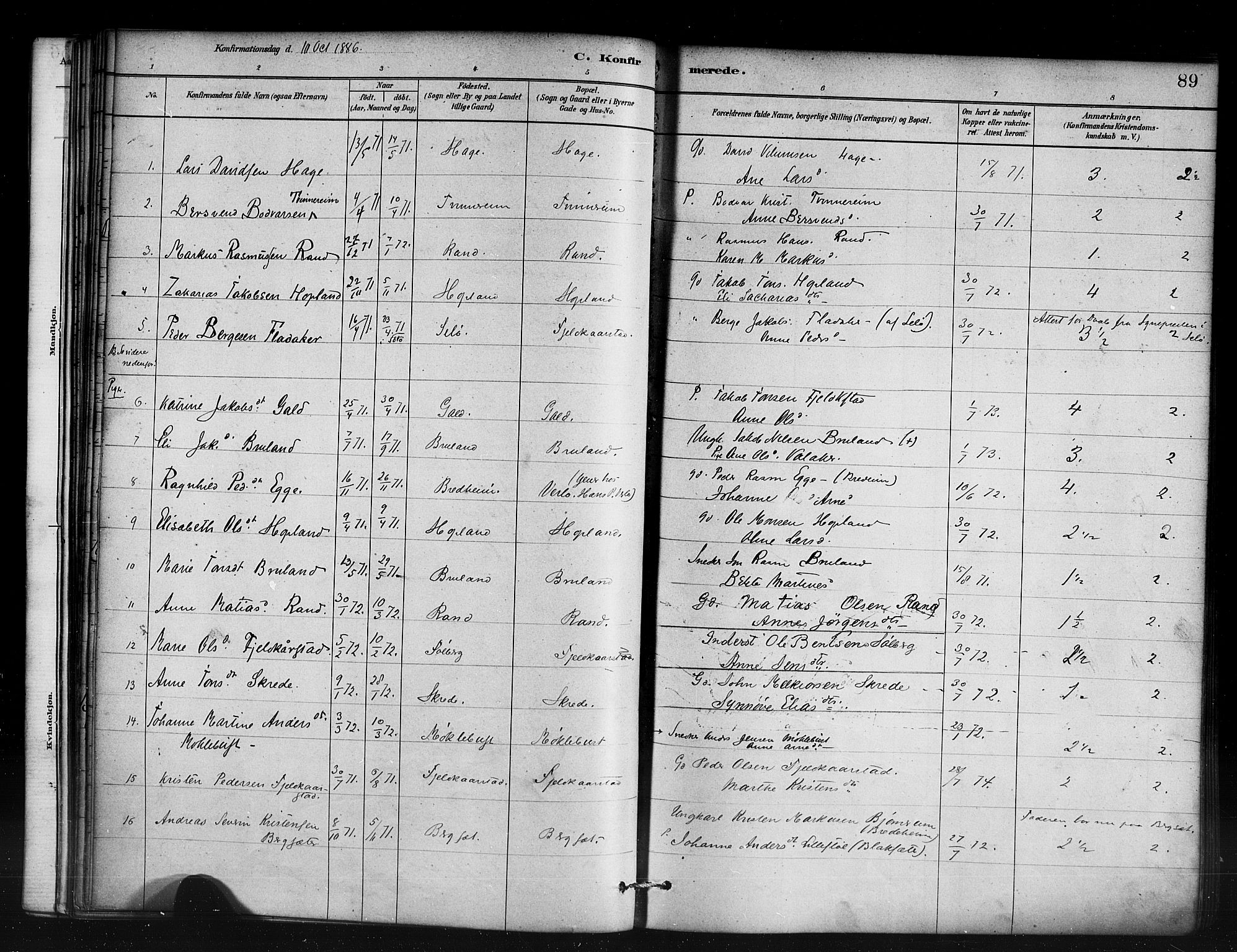 Innvik sokneprestembete, AV/SAB-A-80501: Parish register (official) no. D 1, 1879-1900, p. 89