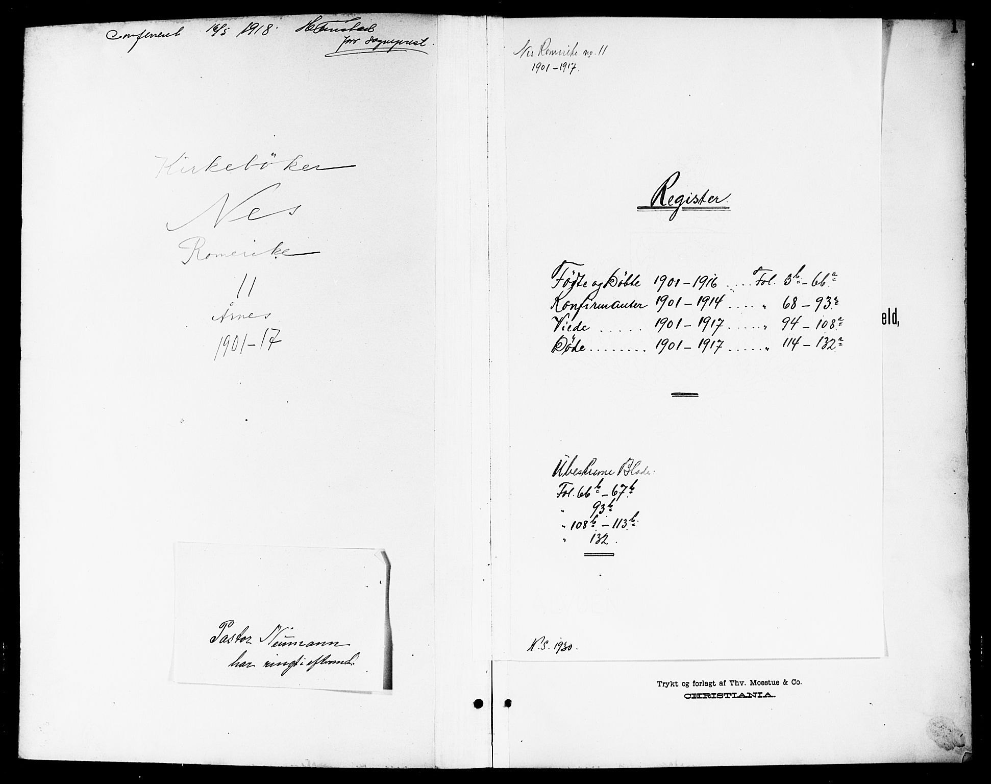 Nes prestekontor Kirkebøker, SAO/A-10410/G/Gc/L0001: Parish register (copy) no. III 1, 1901-1917