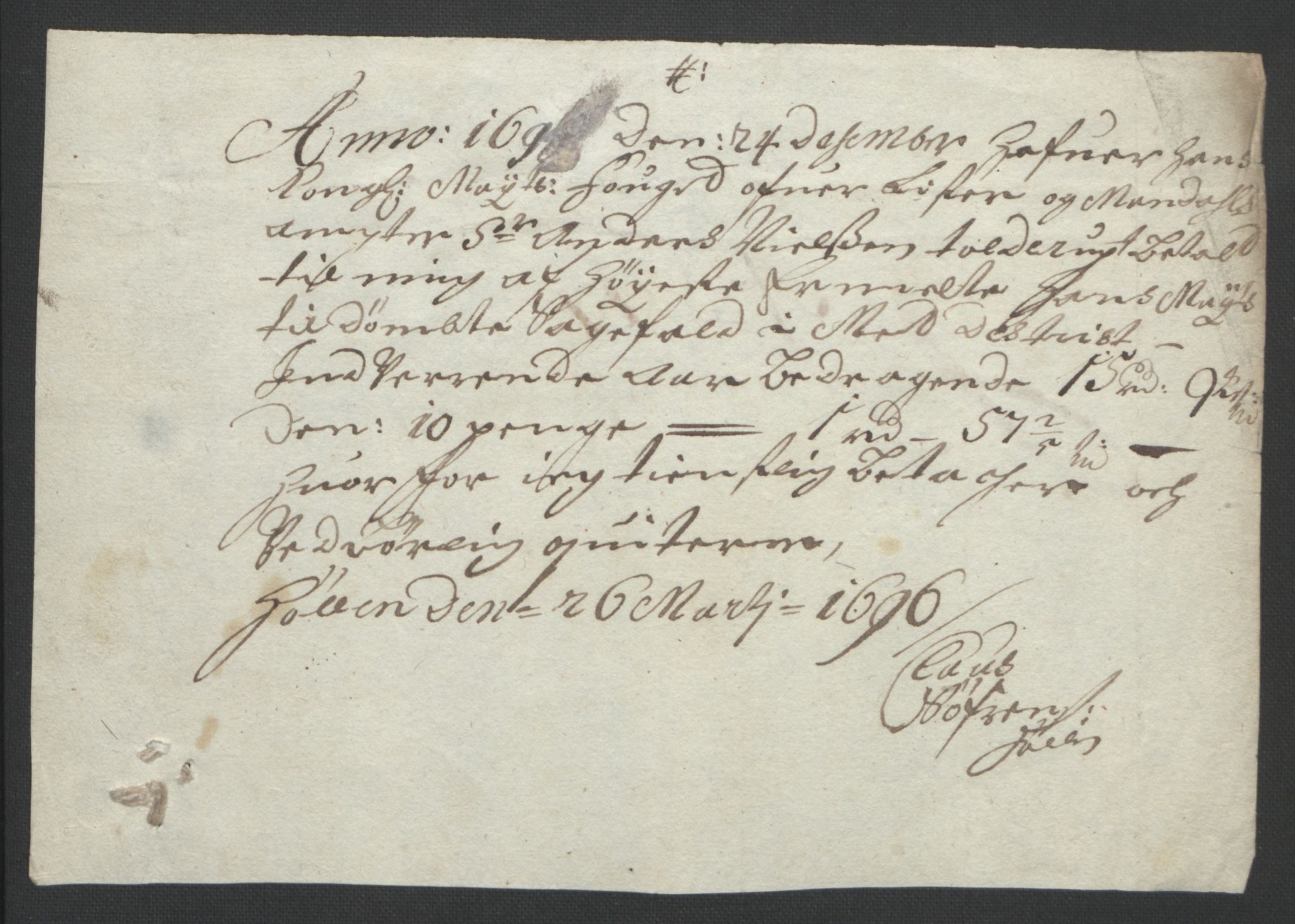 Rentekammeret inntil 1814, Reviderte regnskaper, Fogderegnskap, AV/RA-EA-4092/R43/L2545: Fogderegnskap Lista og Mandal, 1694-1695, p. 372